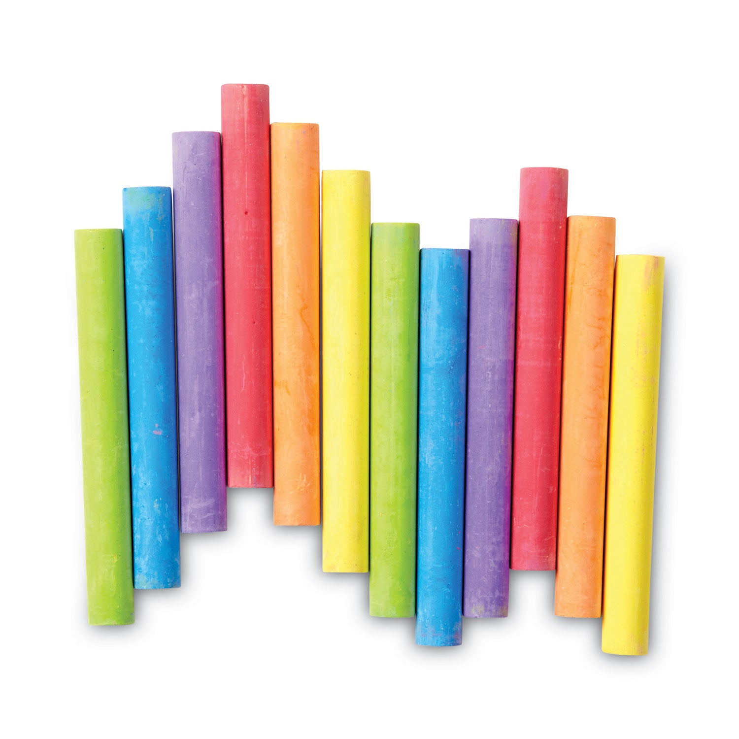 Chalk, 3" x 0.38" Diameter, 6 Assorted Colors, 12 Sticks/Box - 