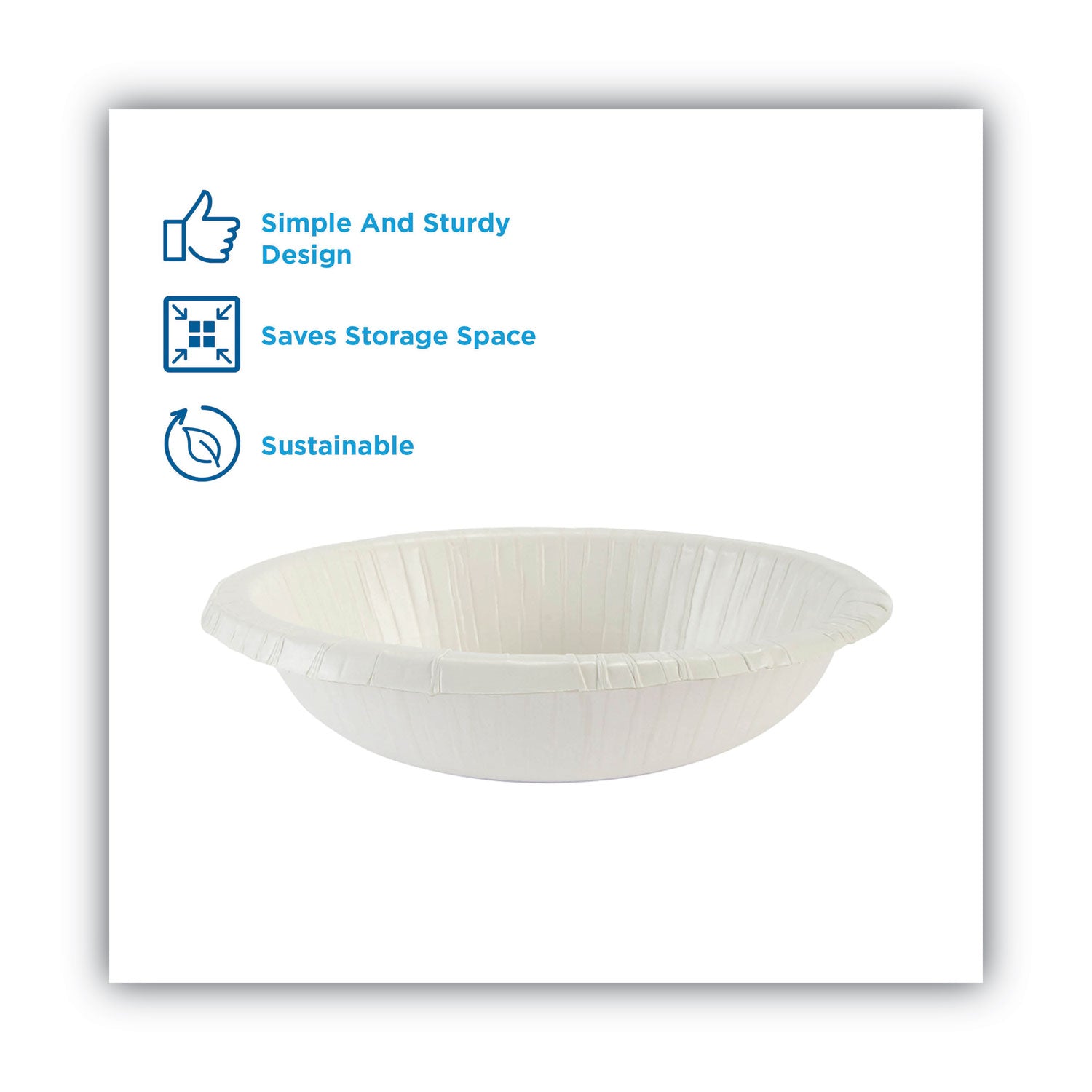 Paper Dinnerware, Plates, White, 8.5" dia, 125/Pack, 4/Carton - 