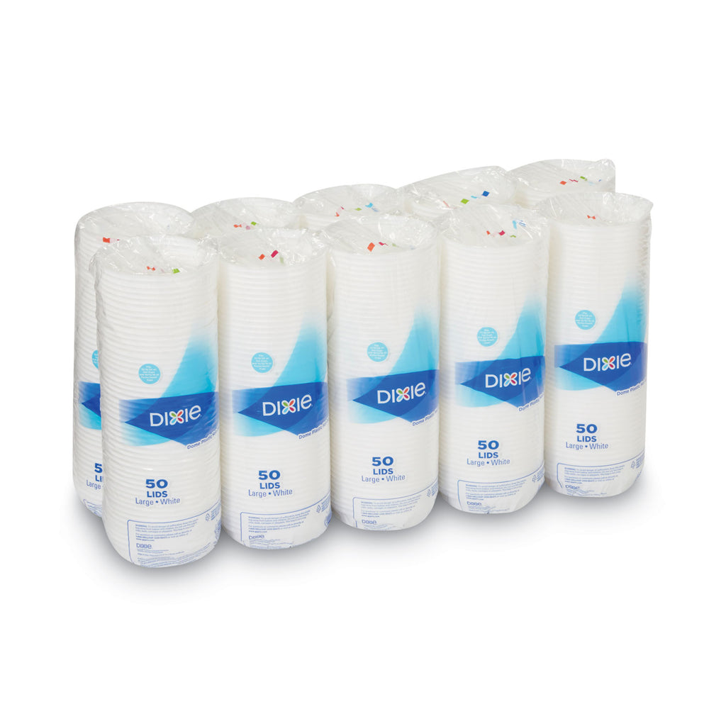 White Dome Lid Fits 10 oz to 16 oz Perfectouch Cups, 12 oz to 20 oz Hot Cups, WiseSize, 500/Carton
