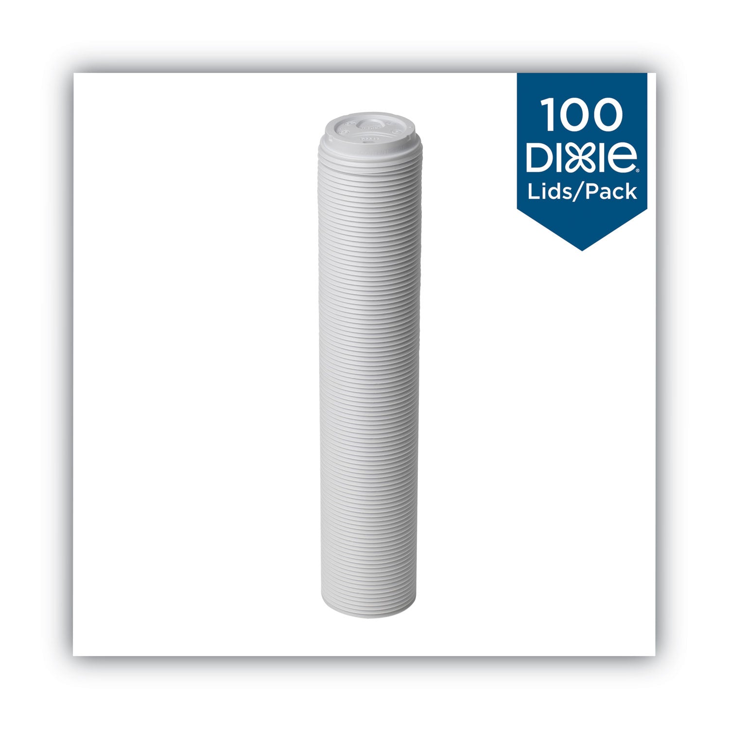 Dome Drink-Thru Lids, Fits 10 oz to 20 oz Dixie Paper Hot Cups, White, 100/Pack