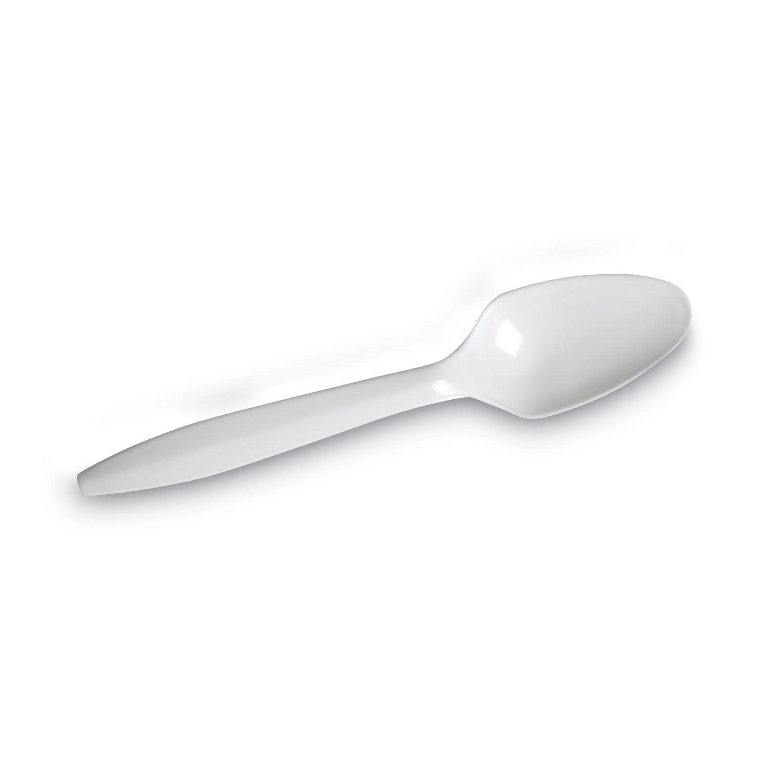 Plastic Cutlery, Mediumweight Teaspoons, White, 1,000/Carton