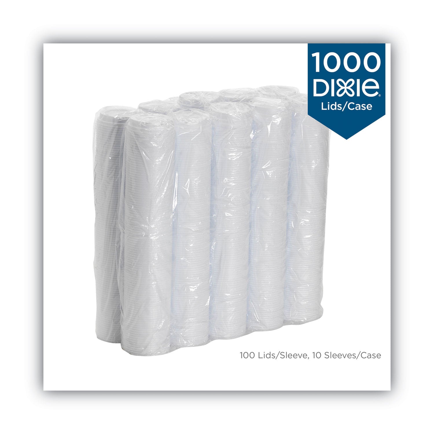 Dome Drink-Thru Lids, Fits 10 oz to 16 oz Paper Hot Cups, White, 1,000/Carton - 3