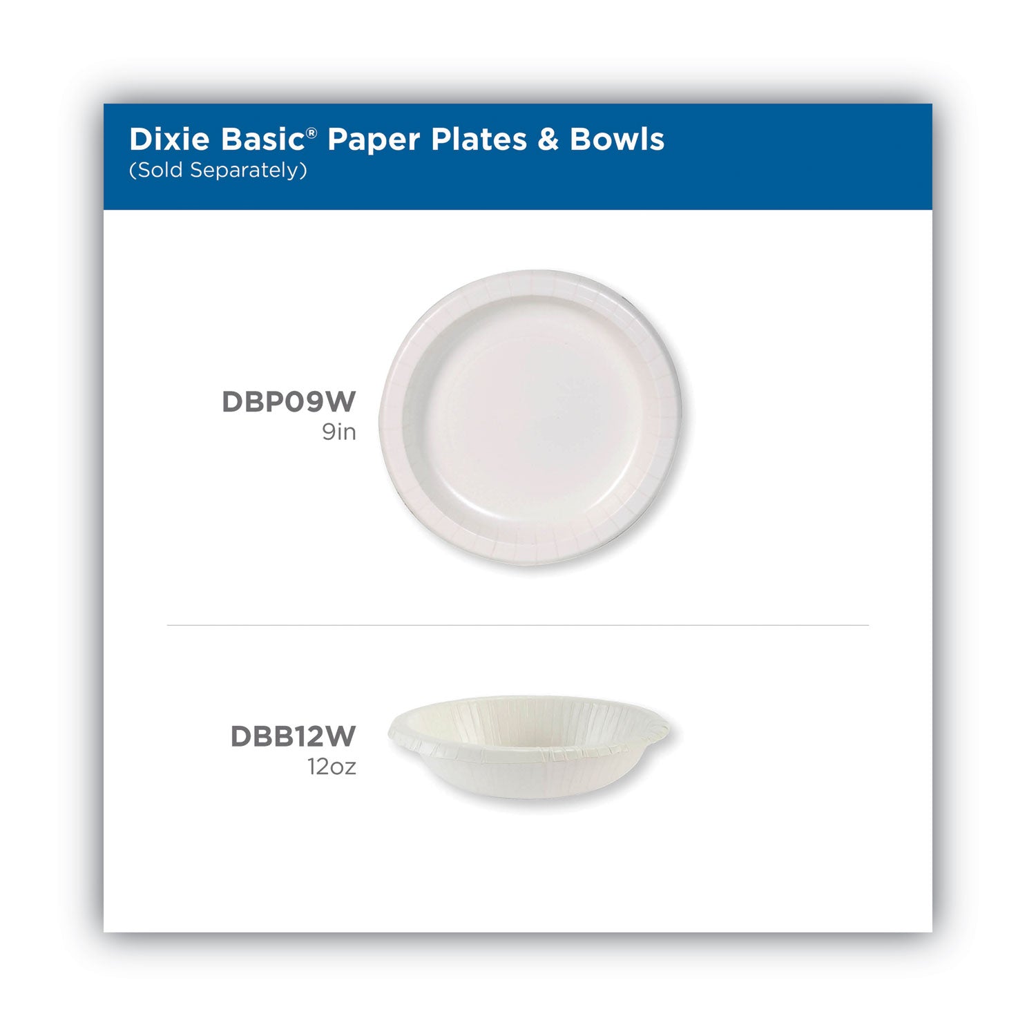 Paper Dinnerware, Plates, White, 8.5" dia, 125/Pack, 4/Carton - 