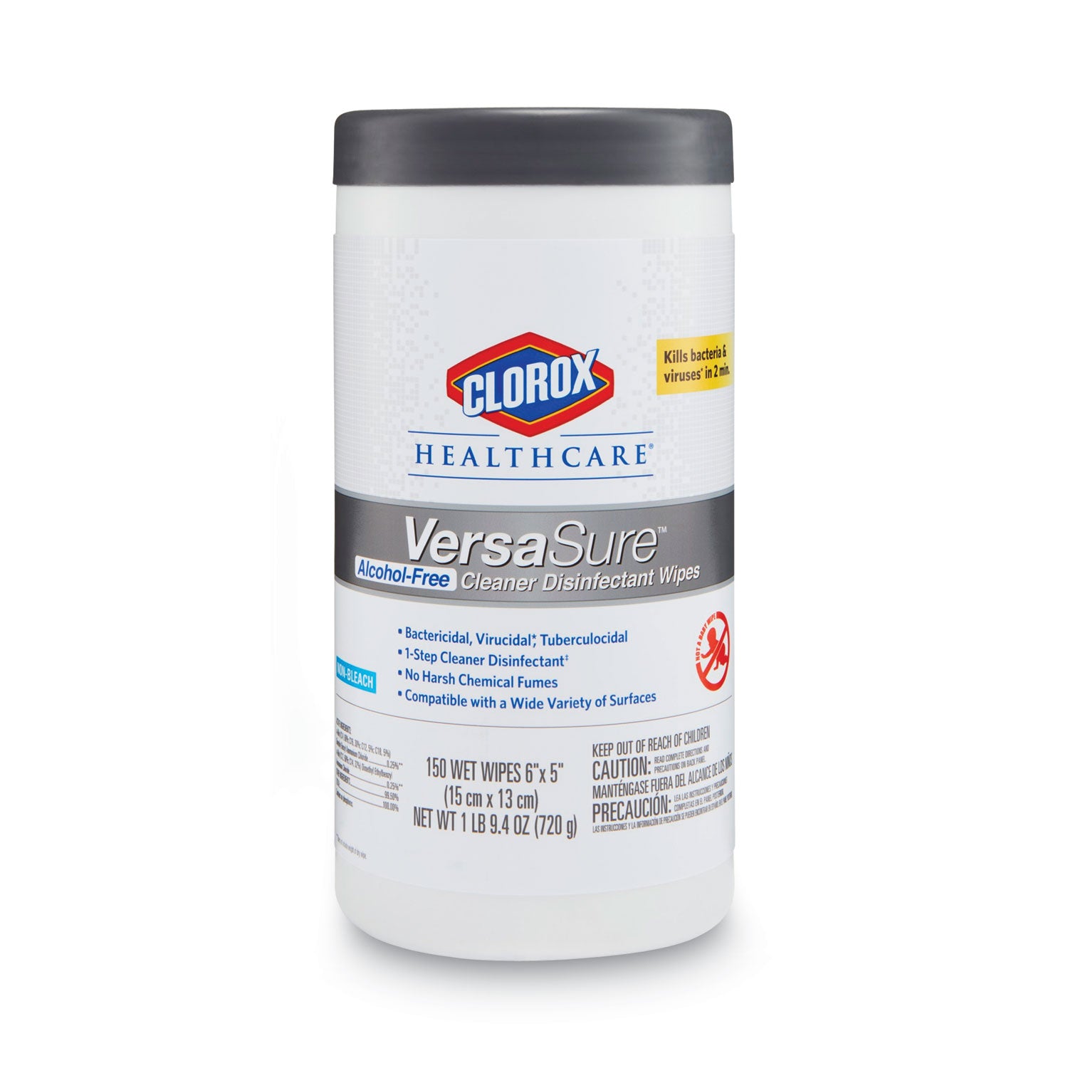 versasure-cleaner-disinfectant-wipes-1-ply-675-x-8-fragranced-white-150-canister-6-canisters-carton_clo31758 - 2