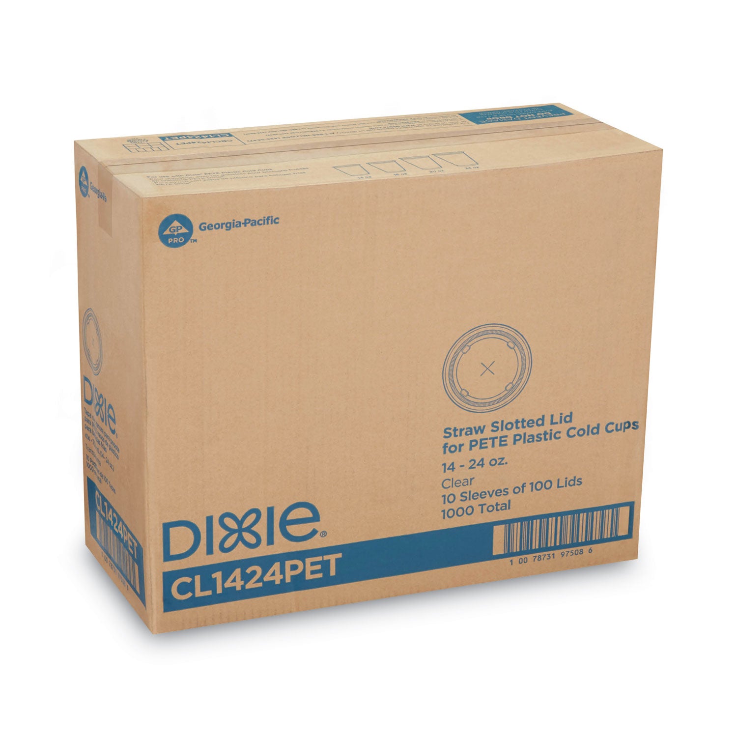 Cold Drink Cup Lids, Fits 16 oz Plastic Cold Cups, Clear, 100/Sleeve, 10 Sleeves/Carton - 4