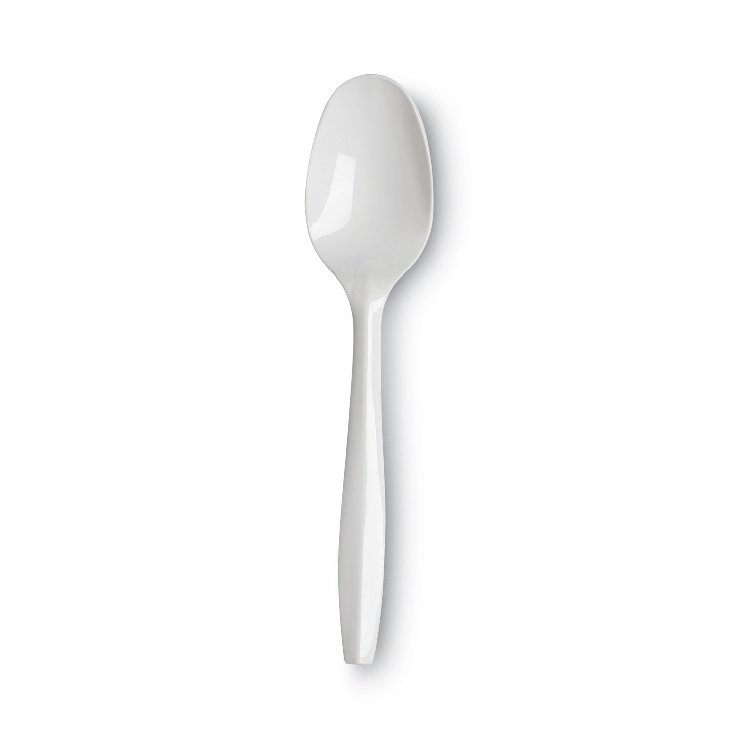 Plastic Cutlery, Mediumweight Teaspoons, White, 1,000/Carton - 