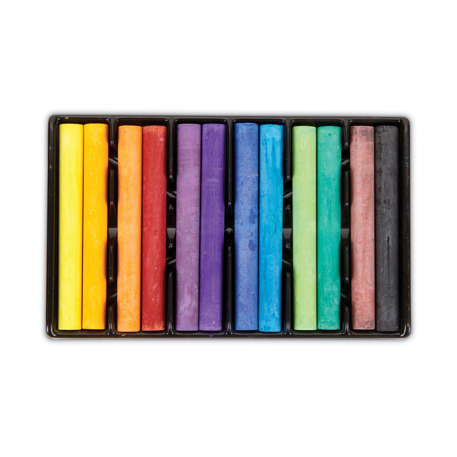 Colored Drawing Chalk, 3.19" x 0.38" Diameter, 12 Assorted Colors 12 Sticks/Set - 