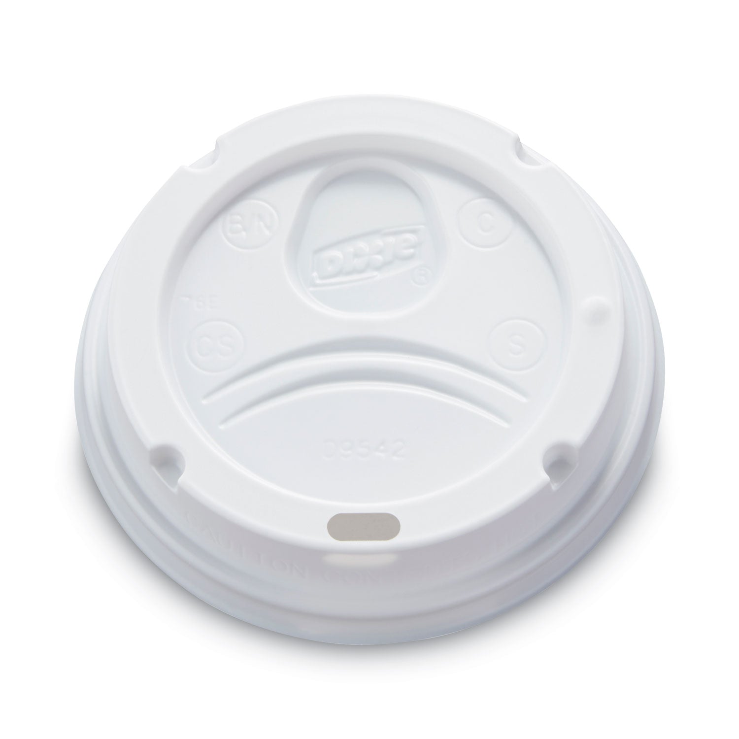 Dome Drink-Thru Lids, Fits 10 oz to 16 oz PerfecTouch; 12 oz to 20 oz WiseSize Cup, White, 50/Pack - 