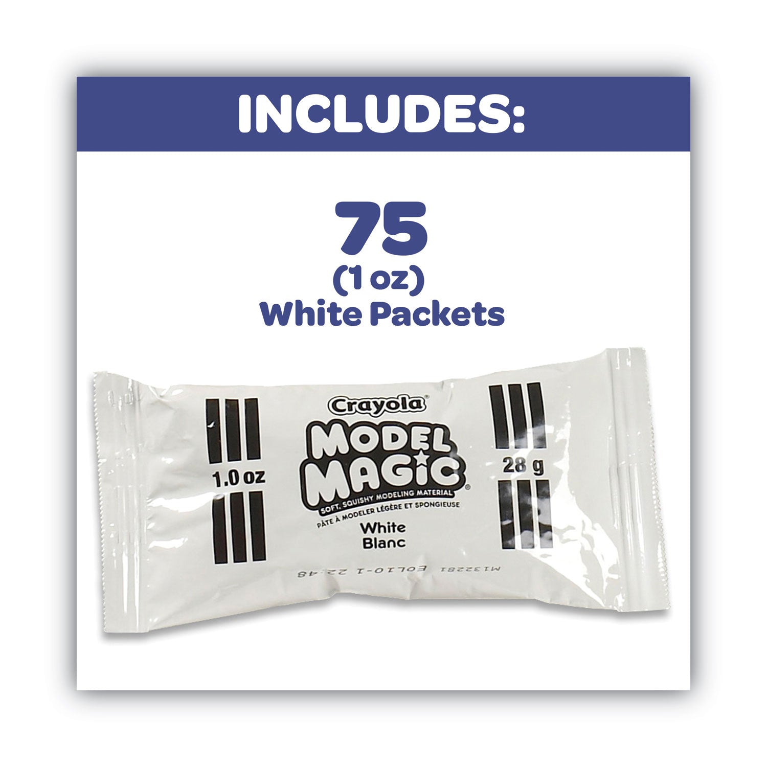 Model Magic Modeling Compound,1 oz Packs, 75 Packs, White, 6 lbs 13 oz