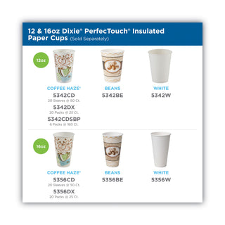 PerfecTouch Paper Hot Cups and Lids Combo, 12 oz, Multicolor, 50 Cups/Lids/Pack, 6/Packs/Carton