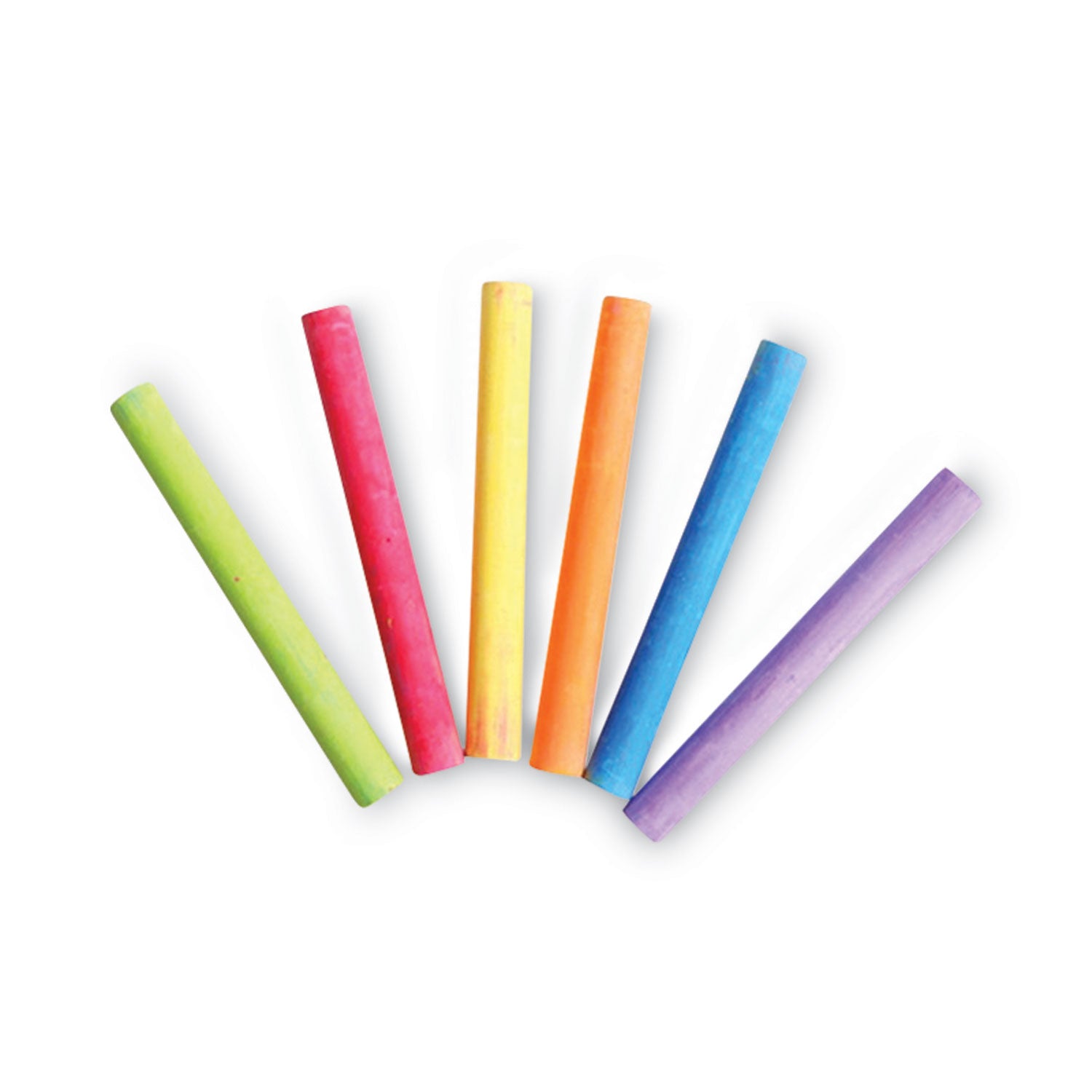 Chalk, 3" x 0.38" Diameter, 6 Assorted Colors, 12 Sticks/Box - 