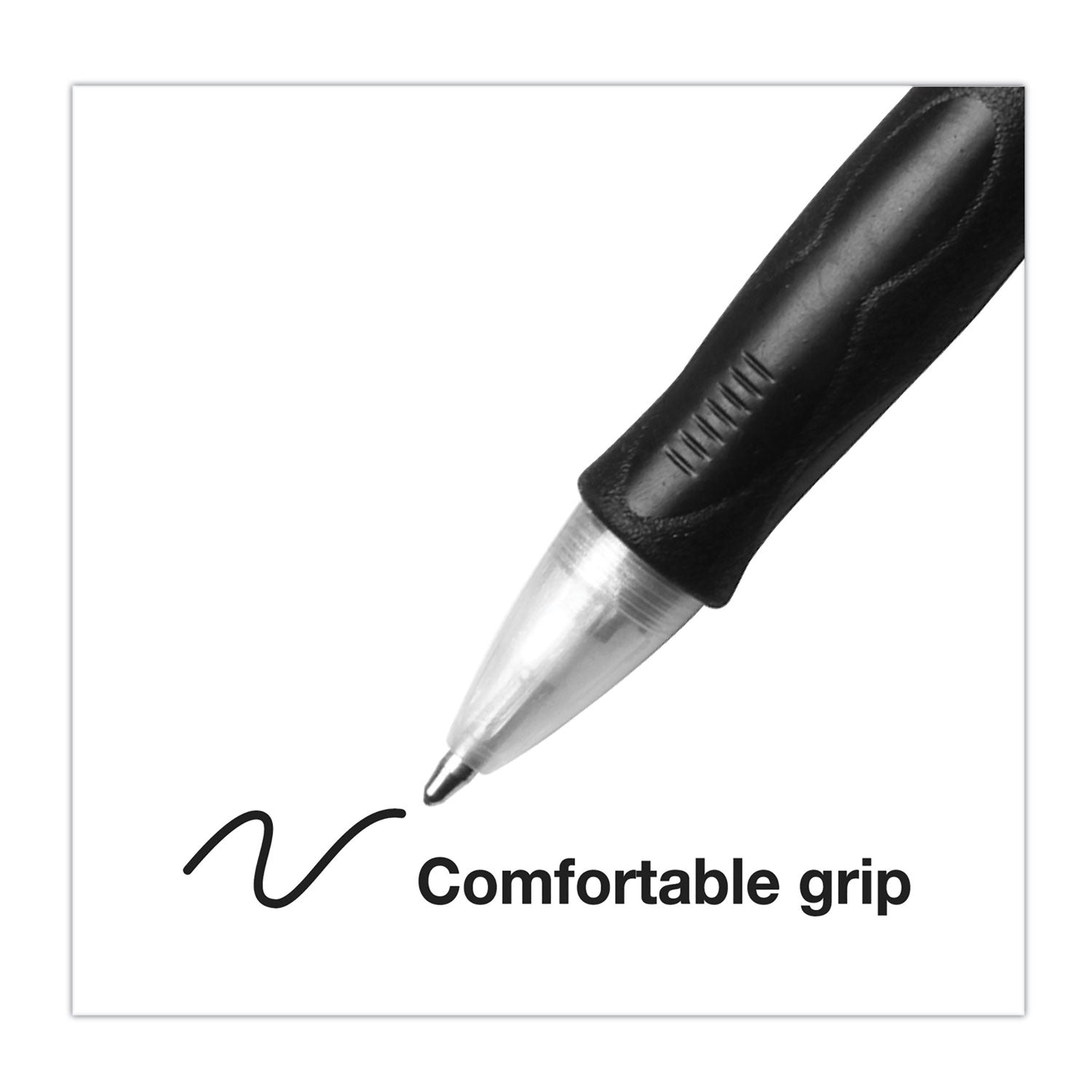 Velocity Easy Glide Ballpoint Pen Value Pack, Retractable, Medium 1 mm, Black Ink, Black Barrel, 36/Pack