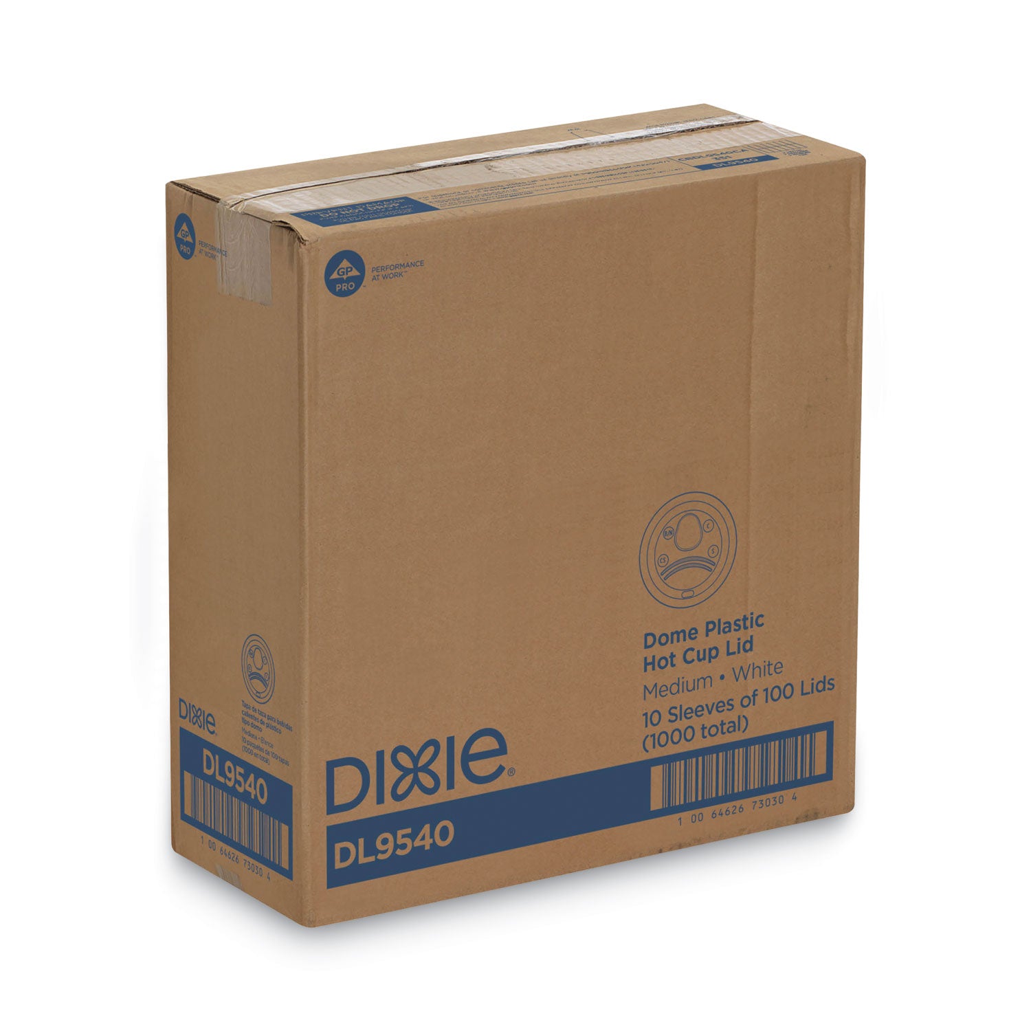 Sip-Through Dome Hot Drink Lids, Fits 10 oz Cups, White, 100/Pack, 10 Packs/Carton