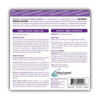 OdoBan Eucalyptus BioOdor Digester Spray - Ready-To-Use - 32 fl oz (1 quart) - Lavender Scent - 12 / Carton - Antibacterial - Purple - 4