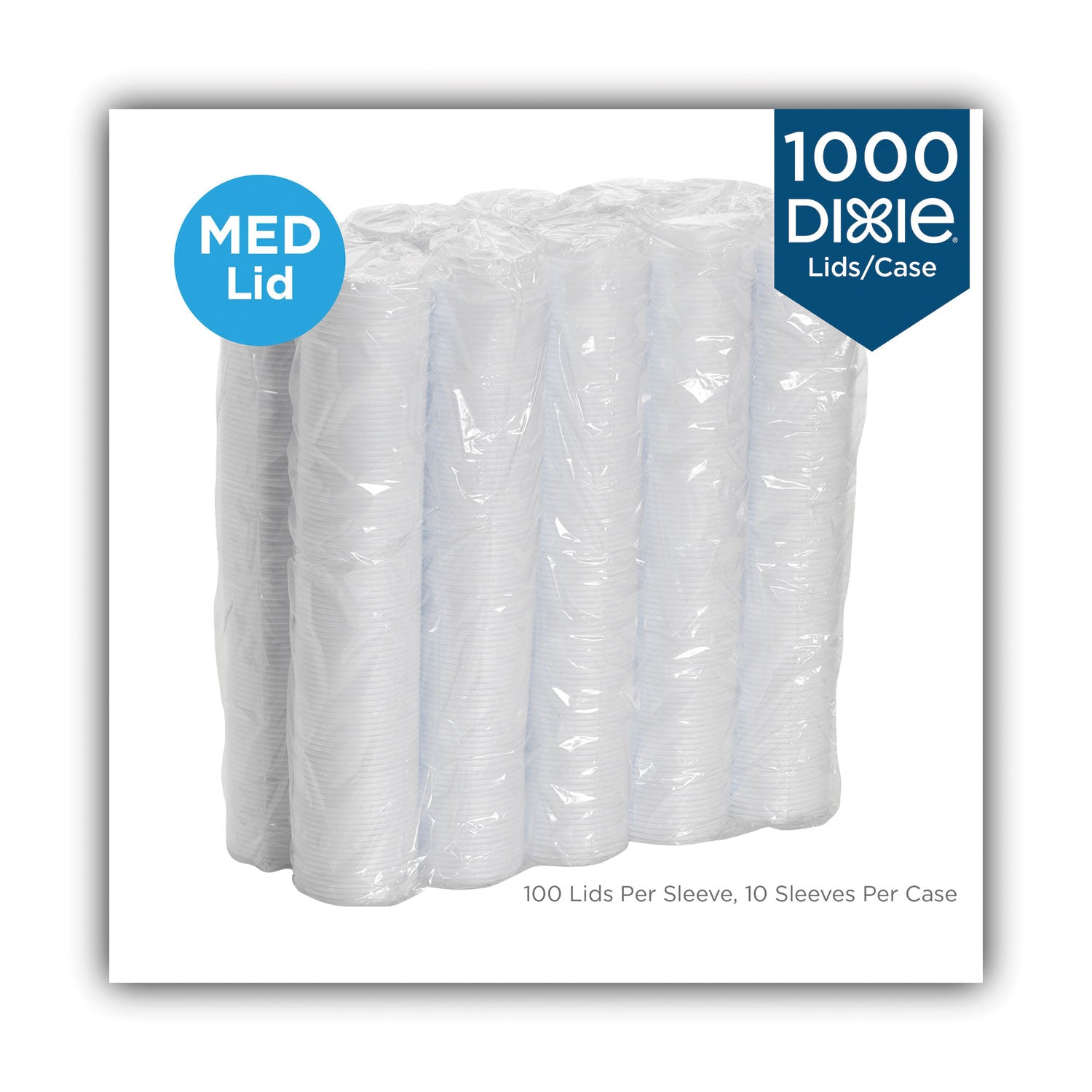 Sip-Through Dome Hot Drink Lids, Fits 10 oz Cups, White, 100/Pack, 10 Packs/Carton