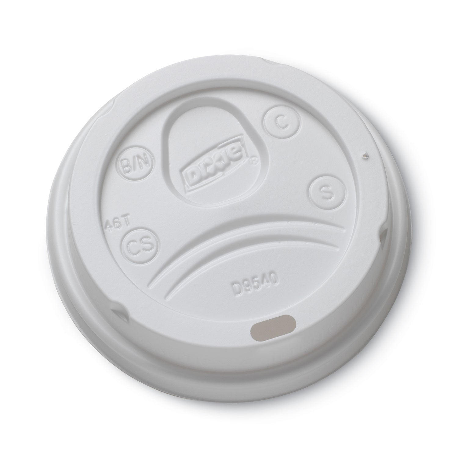 Sip-Through Dome Hot Drink Lids, Fits 10 oz Cups, White, 100/Pack - 