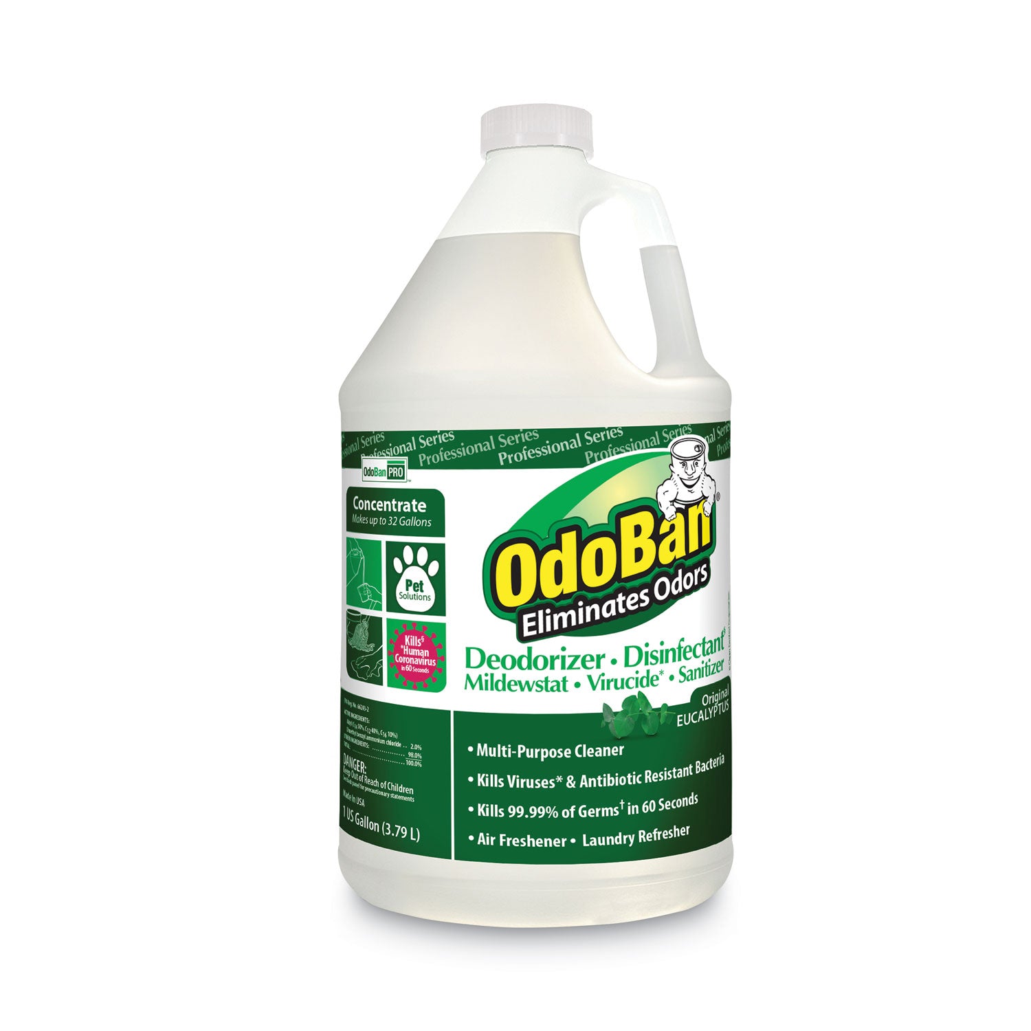 Concentrated Odor Eliminator, Eucalyptus, 1 gal Bottle, 4/Carton - 