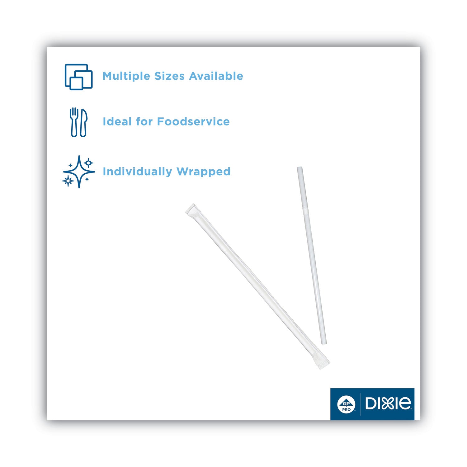 Wrapped Flex Straws, 7.75", Polypropylene, White, 10,000/Carton - 
