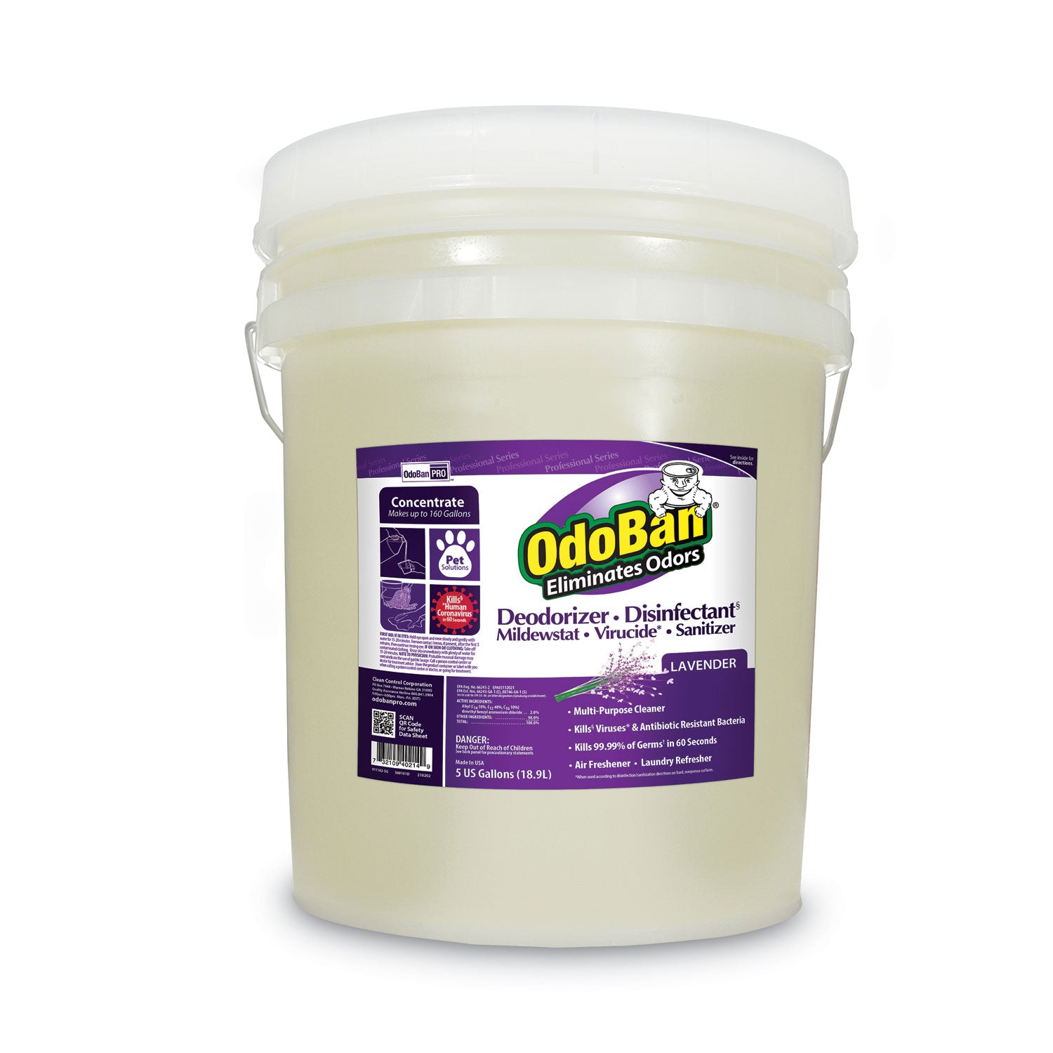 concentrated-odor-eliminator-and-disinfectant-lavender-scent-5-gal-pail_odo9111625g - 1