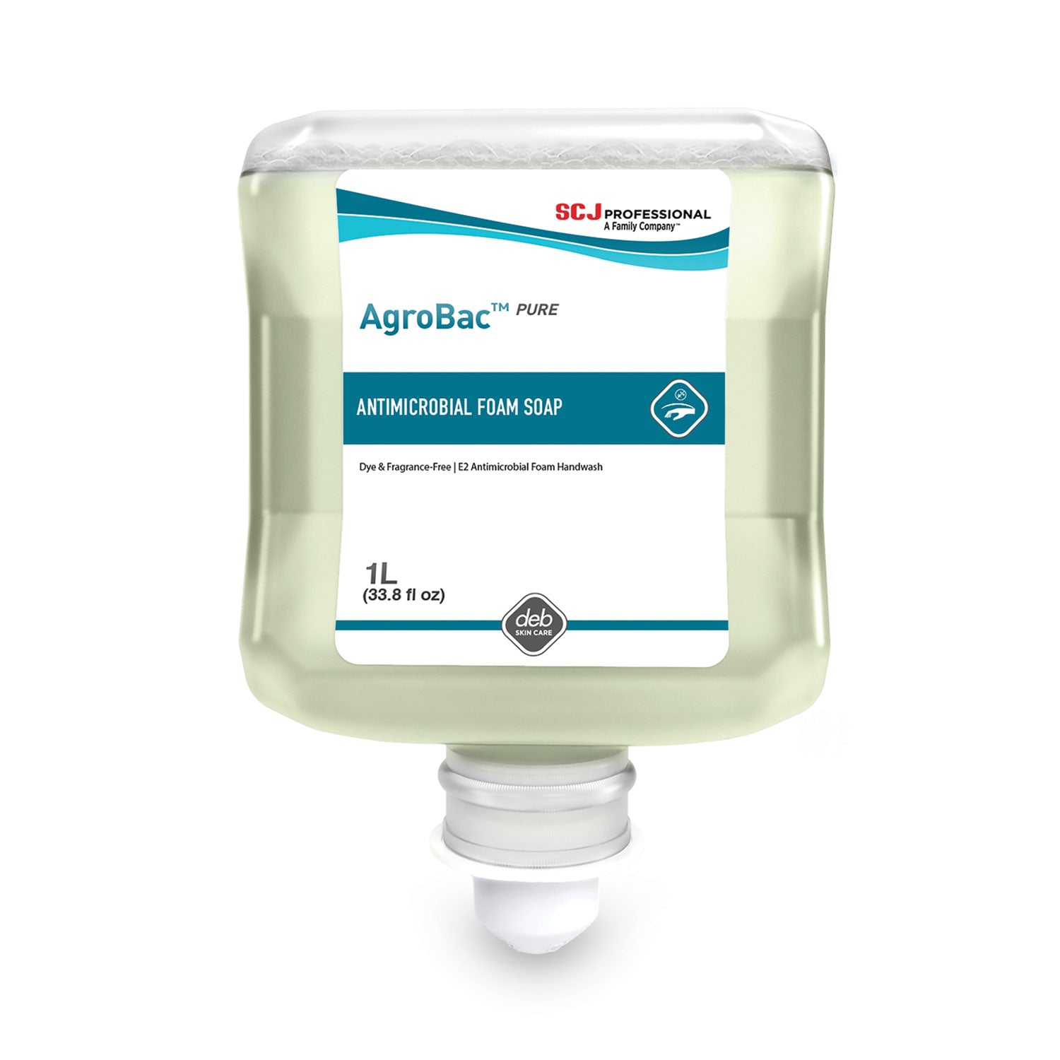 AgroBac Pure Foam Wash Manual Cartridge, Unscented, 1 L Refill, 6/Carton