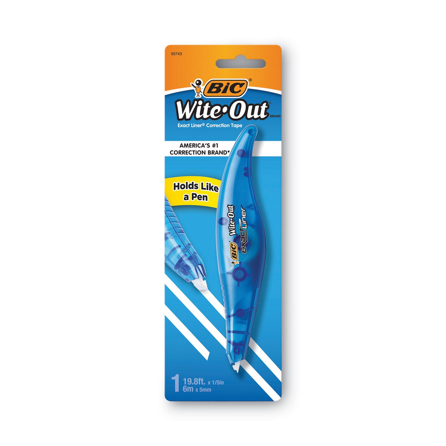 Wite-Out Brand Exact Liner Correction Tape, Non-Refillable, Blue Applicator, 0.2" x 236 - 