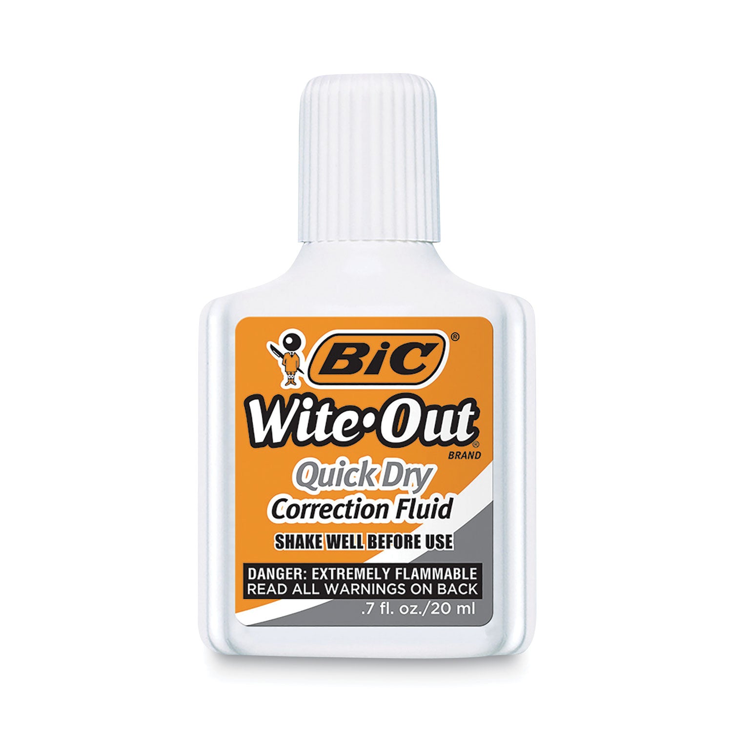 Wite-Out Quick Dry Correction Fluid, 20 mL Bottle, White, 3/Pack