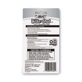 Wite-Out 2-in-1 Correction Fluid, 15 mL Bottle, White