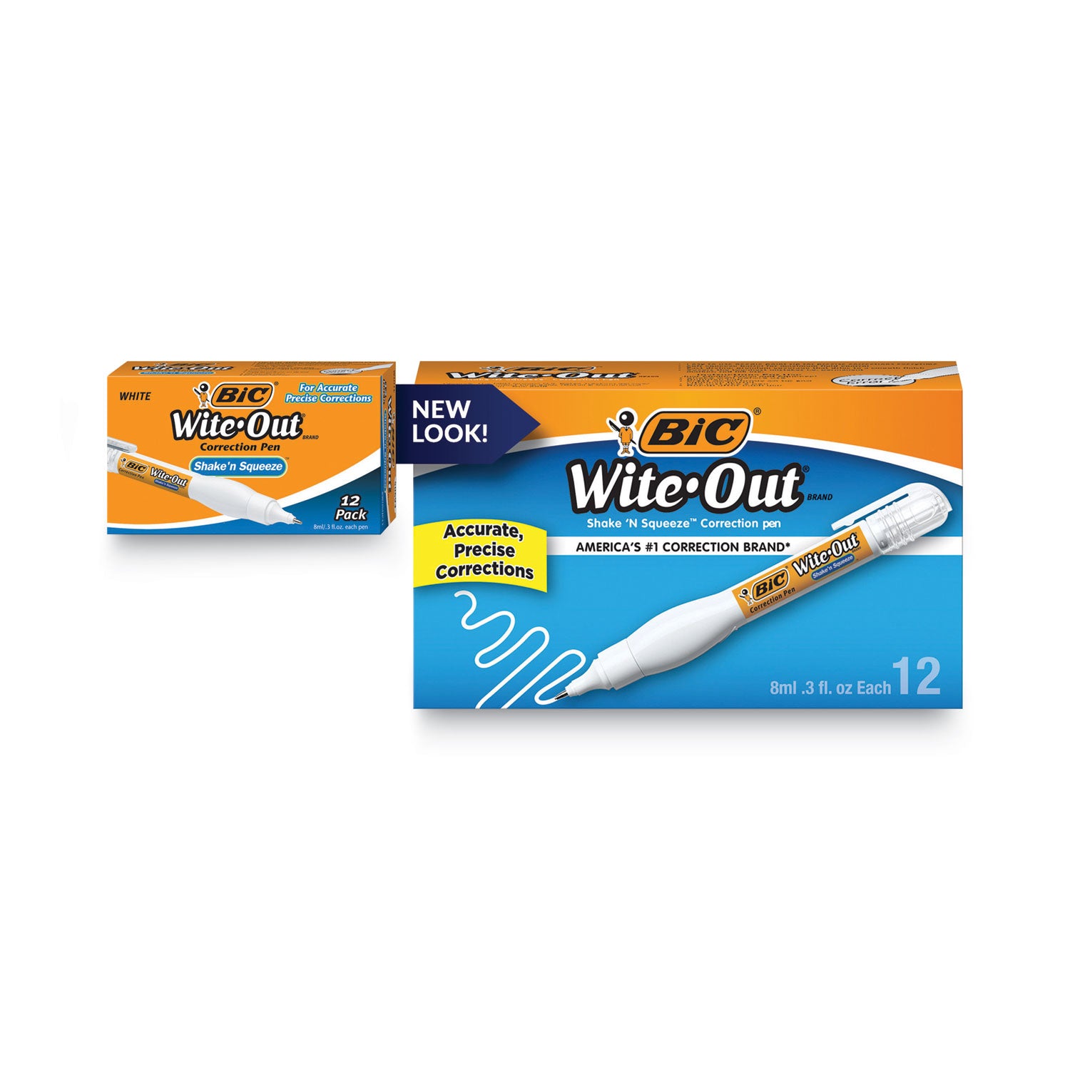 Wite-Out Shake 'n Squeeze Correction Pen, 8 mL, White - 