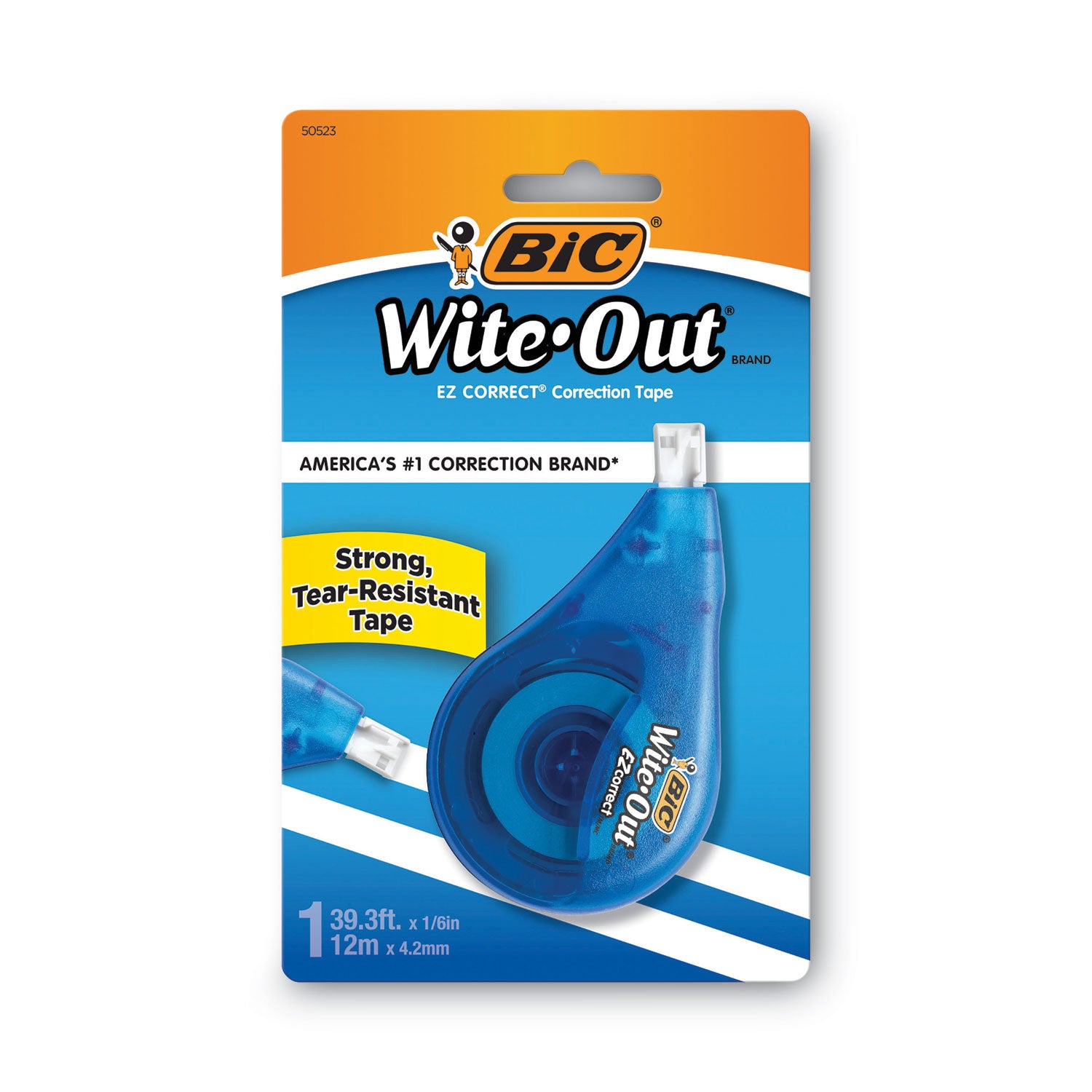Wite-Out EZ Correct Correction Tape, Non-Refillable, Randomly Assorted Applicator Colors, 0.17" x 472