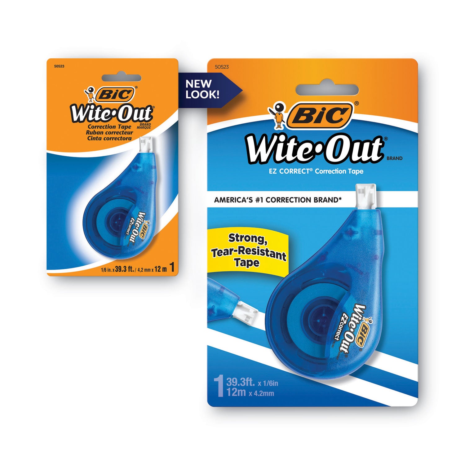 Wite-Out EZ Correct Correction Tape, Non-Refillable, Randomly Assorted Applicator Colors, 0.17" x 472