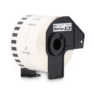 Continuous Paper Label Tape, 2" x 100 ft, Black/White