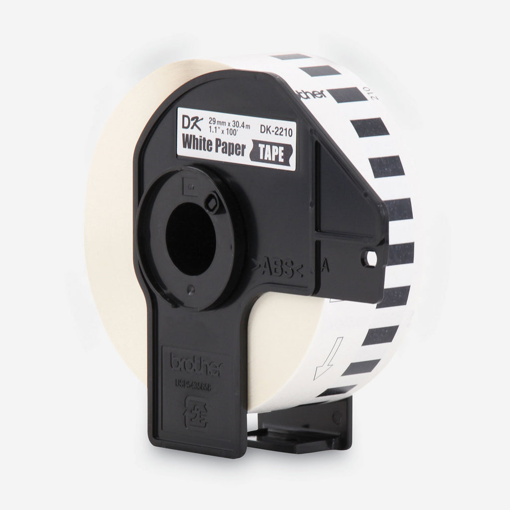 Continuous Paper Label Tape, 1.1" x 100 ft Roll, White