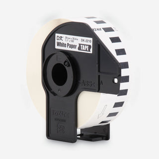 Continuous Paper Label Tape, 1.1" x 100 ft Roll, White