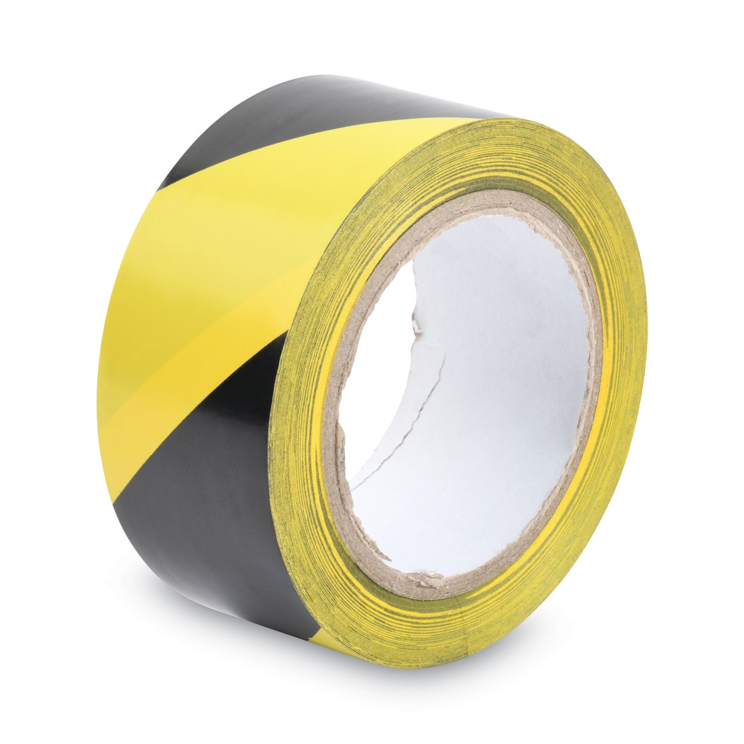 Hazard Marking Aisle Tape, 2" x 108 ft, Black/Yellow - 
