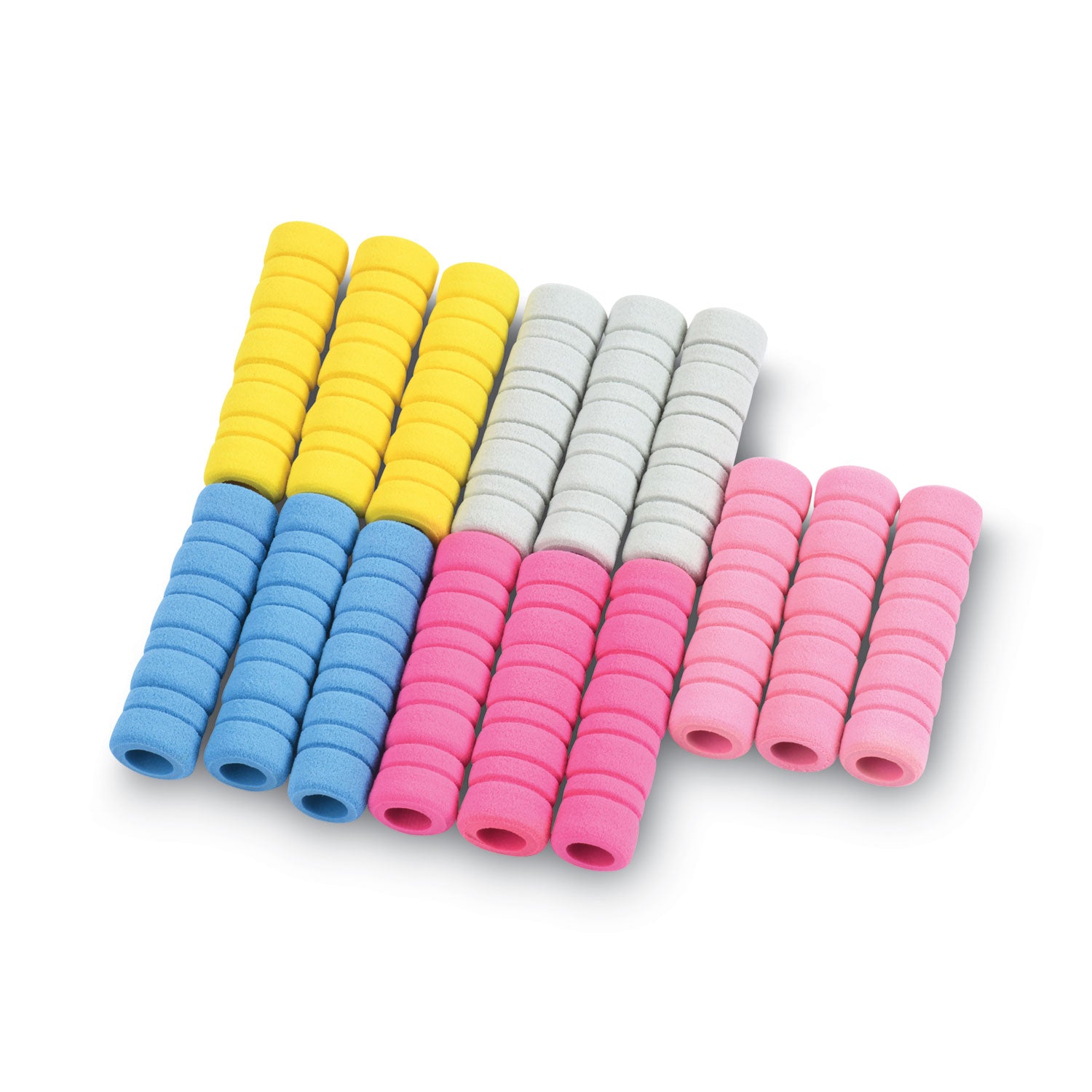Ribbed Pencil Cushions, 1.75" Long, Assorted Colors, 50/Box - 