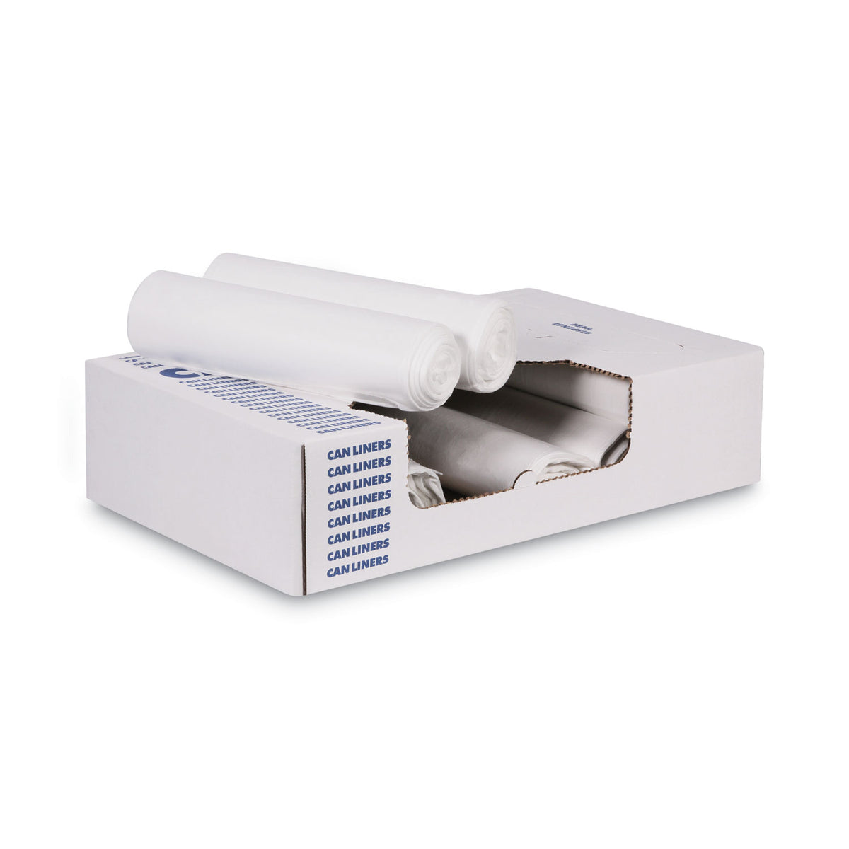 High Density Can Liners, 33 gal, 13 mic, 33" x 39", Natural, 25 Bags/Roll, 10 Rolls/Carton