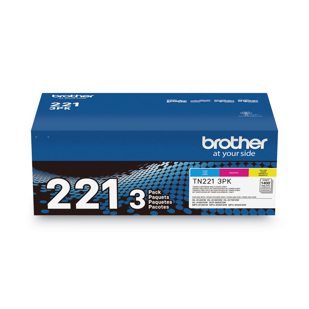 TN2213PK Toner, 1,400 Page-Yield, Cyan/Magenta/Yellow
