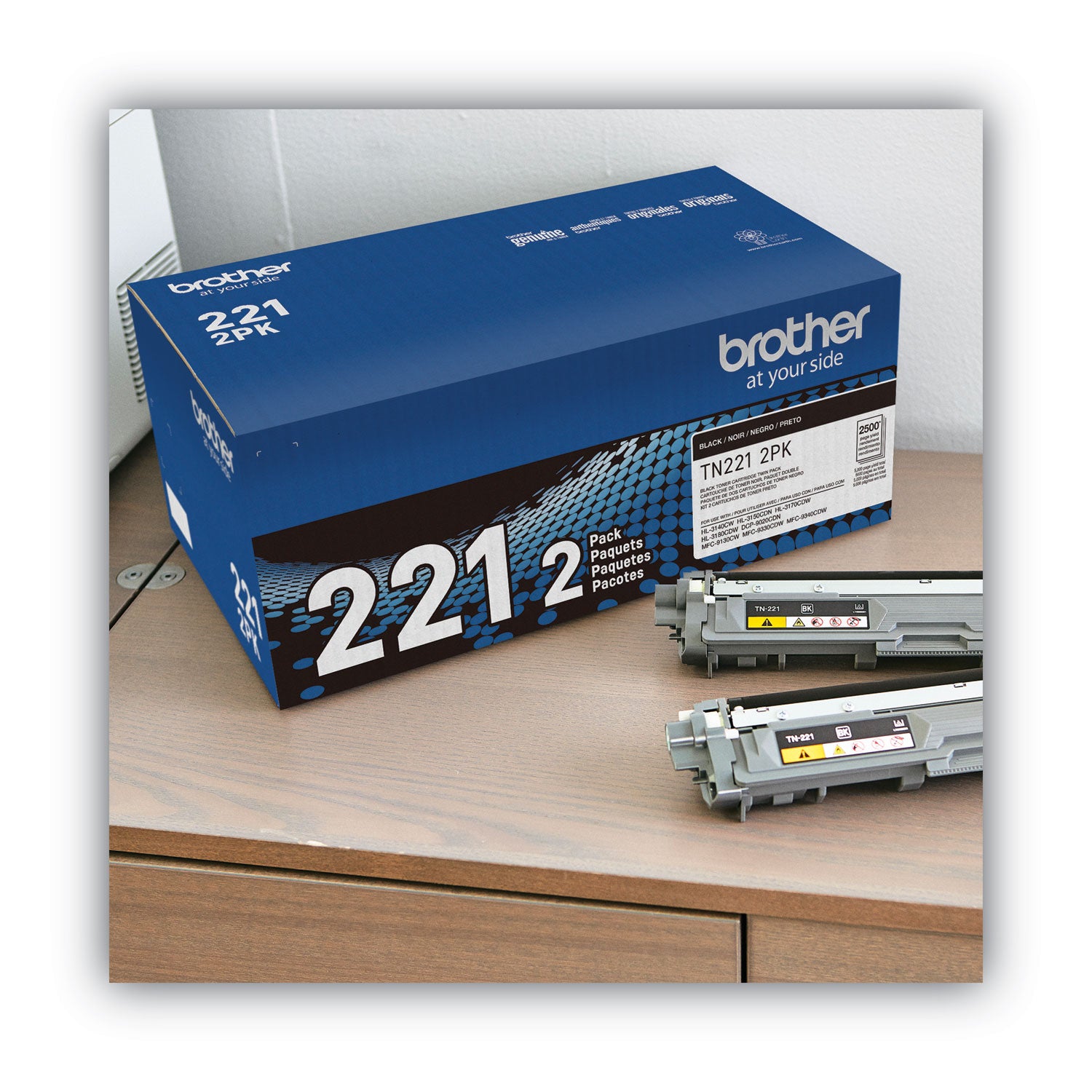 TN2212PK Toner, 2,500 Page-Yield, Black, 2/Pack