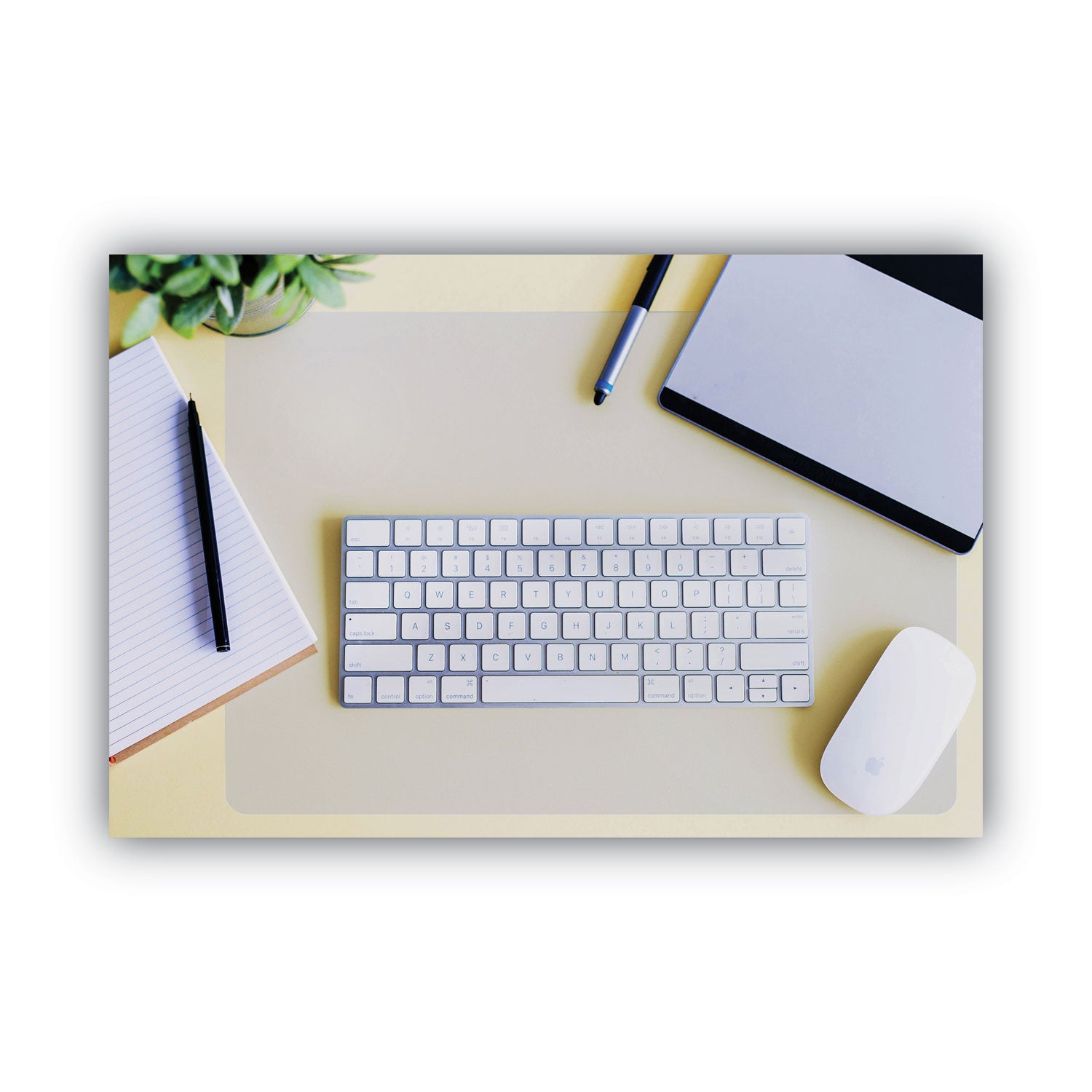 Desktex Polycarbonate Desk Pad 17" x 22" - Clear Rectangular Polycarbonate Desk Pad - 22" L x 17" W x 0.03" D