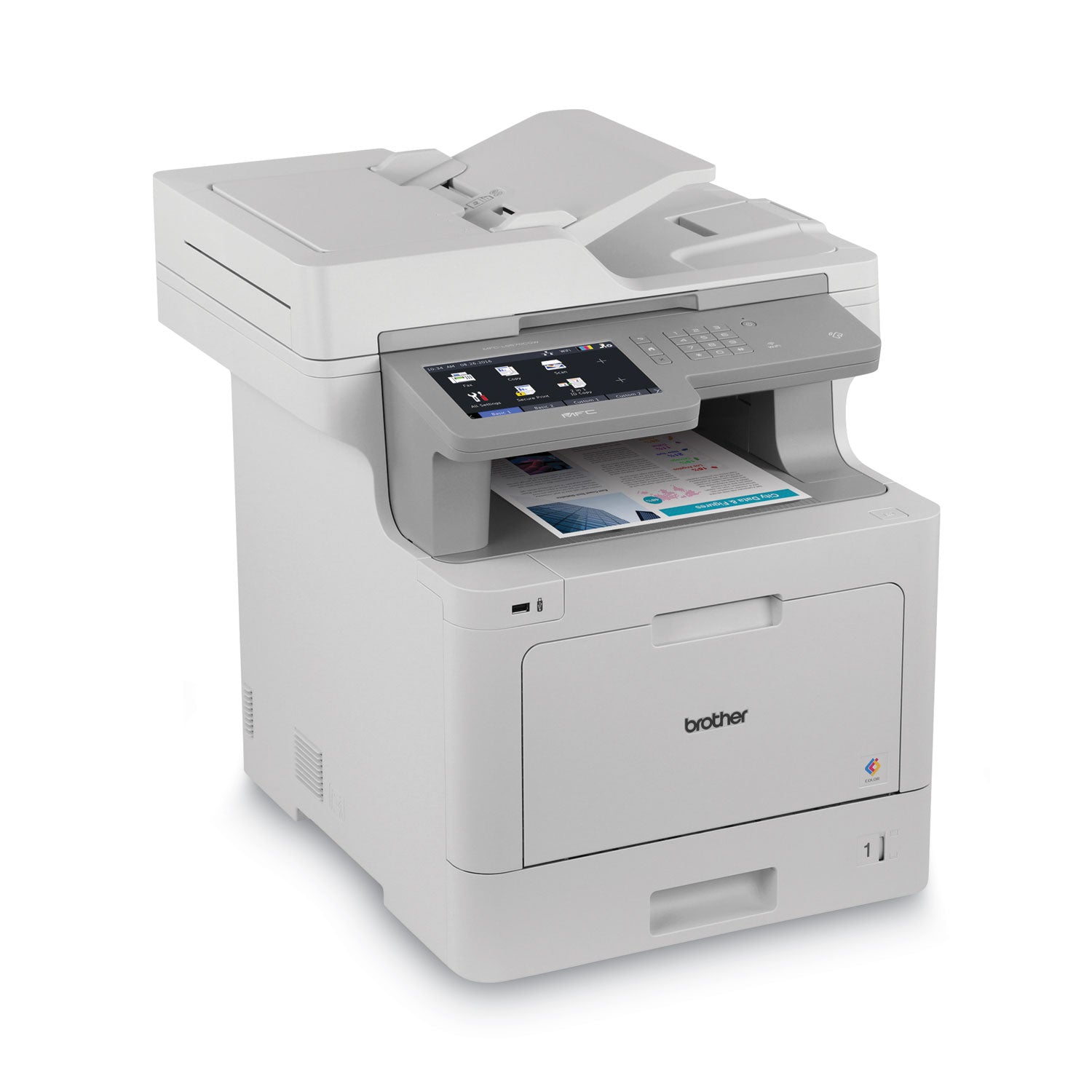 Brother Business Color Laser All-in-One MFC-L9570CDW - Duplex Printing - Wireless LAN - Copier/Fax/Printer/Scanner - 33 ppm Mono/33 ppm Color - 2400 x 600 dpi Print - 7" LCD Touchscreen - Gigabit Ethernet - USB 2.0 - 3