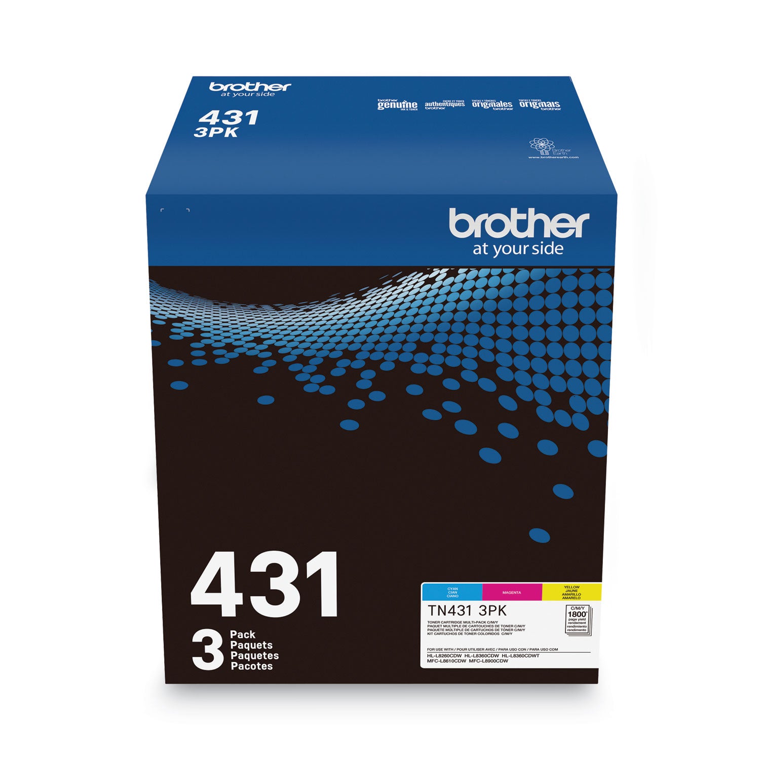 TN4313PK Toner, 1,800 Page-Yield, Cyan/Magenta/Yellow