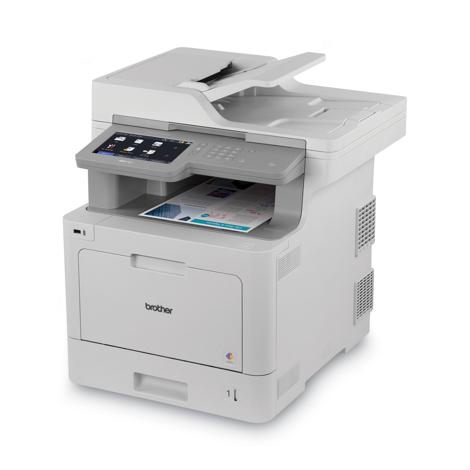Brother Business Color Laser All-in-One MFC-L9570CDW - Duplex Printing - Wireless LAN - Copier/Fax/Printer/Scanner - 33 ppm Mono/33 ppm Color - 2400 x 600 dpi Print - 7" LCD Touchscreen - Gigabit Ethernet - USB 2.0 - 2