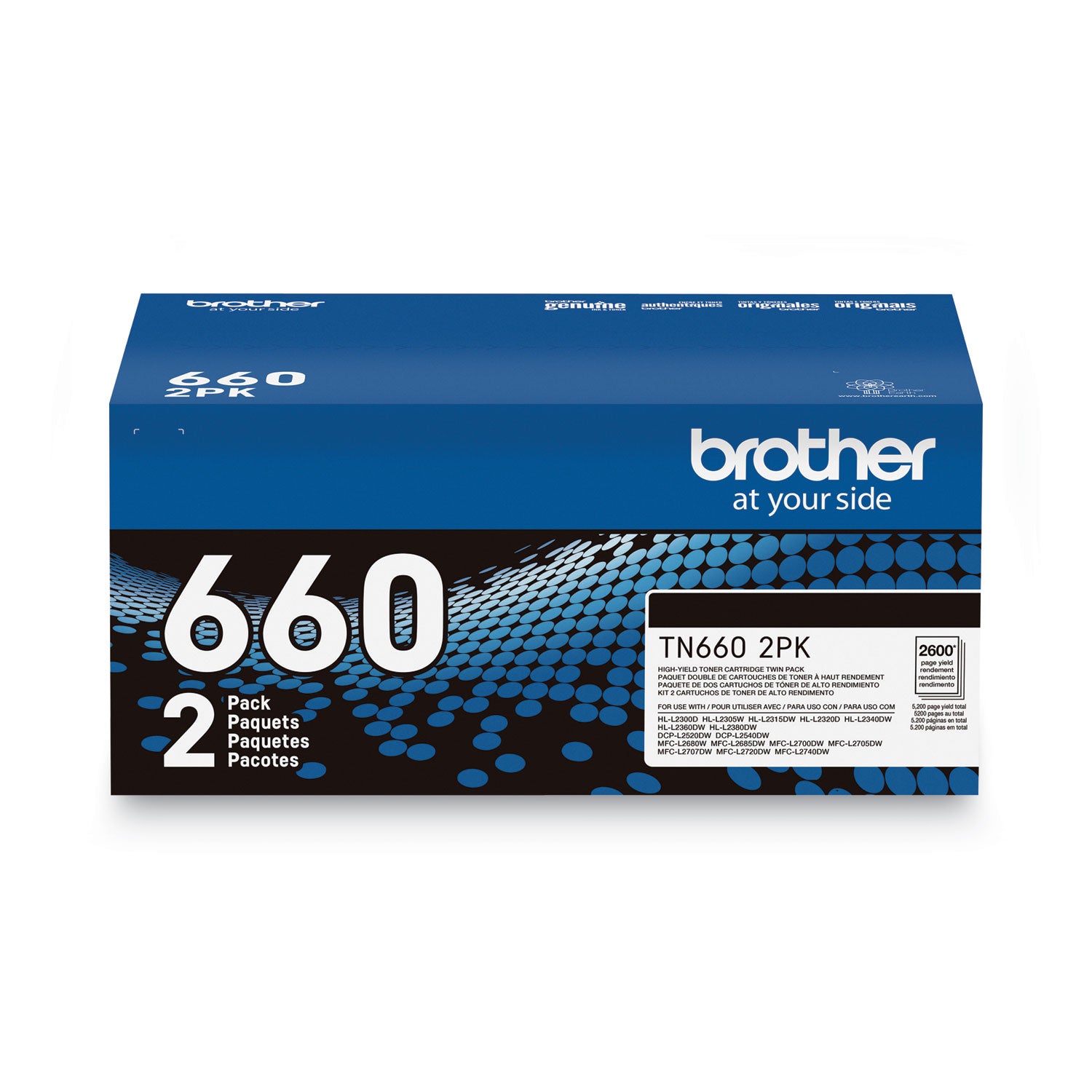 TN6602PK High-Yield Toner, 2,600 Page-Yield, Black, 2/Pack