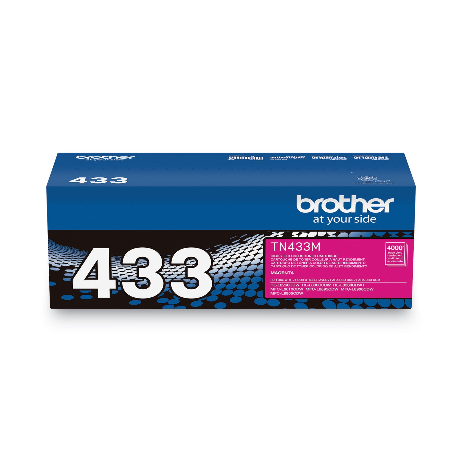 TN433M High-Yield Toner, 4,000 Page-Yield, Magenta