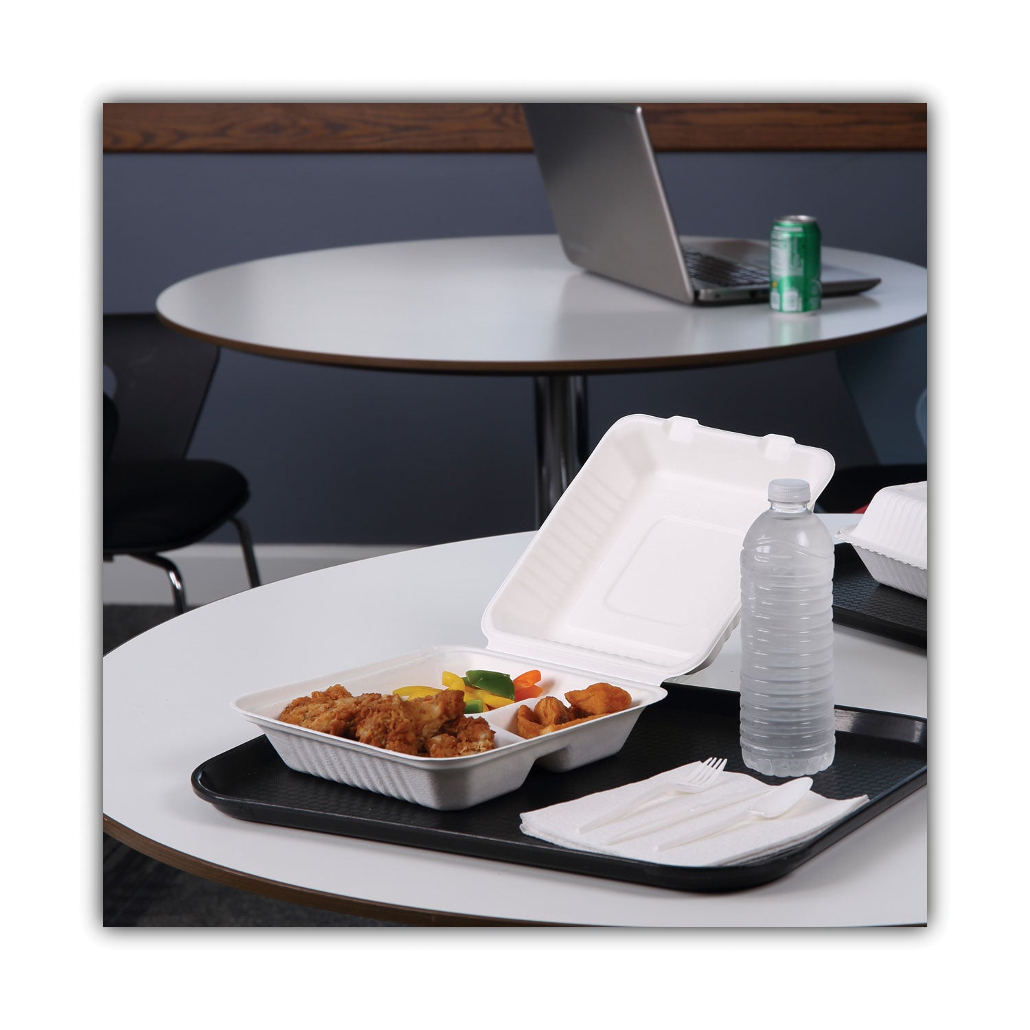 bagasse-food-containers-hinged-lid-3-compartment-9-x-9-x-319-white-sugarcane-100-sleeve-2-sleeves-carton_bwkhingewf3cm9 - 3