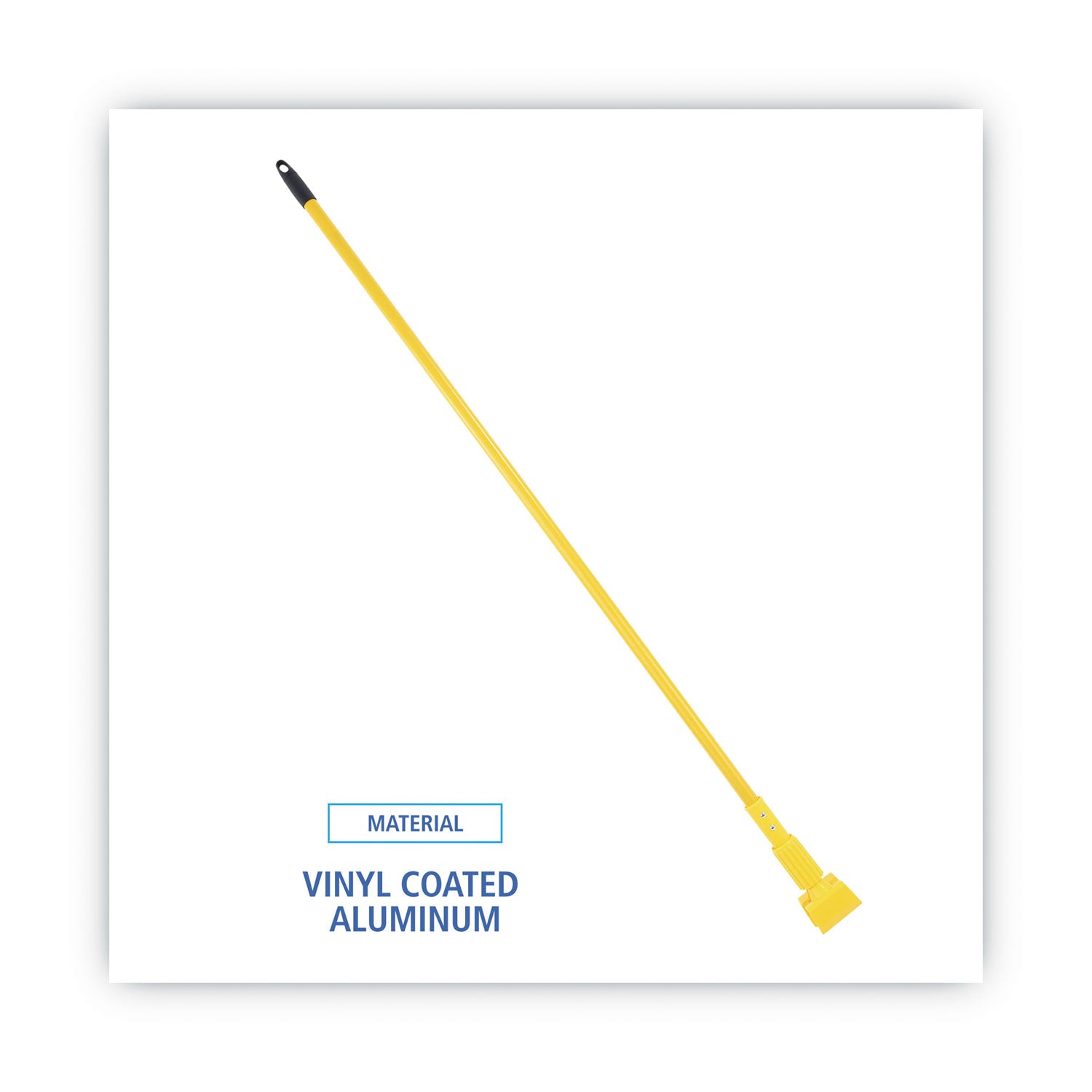 Plastic Jaws Mop Handle for 5 Wide Mop Heads, Aluminum, 1" dia x 60", Yellow - 