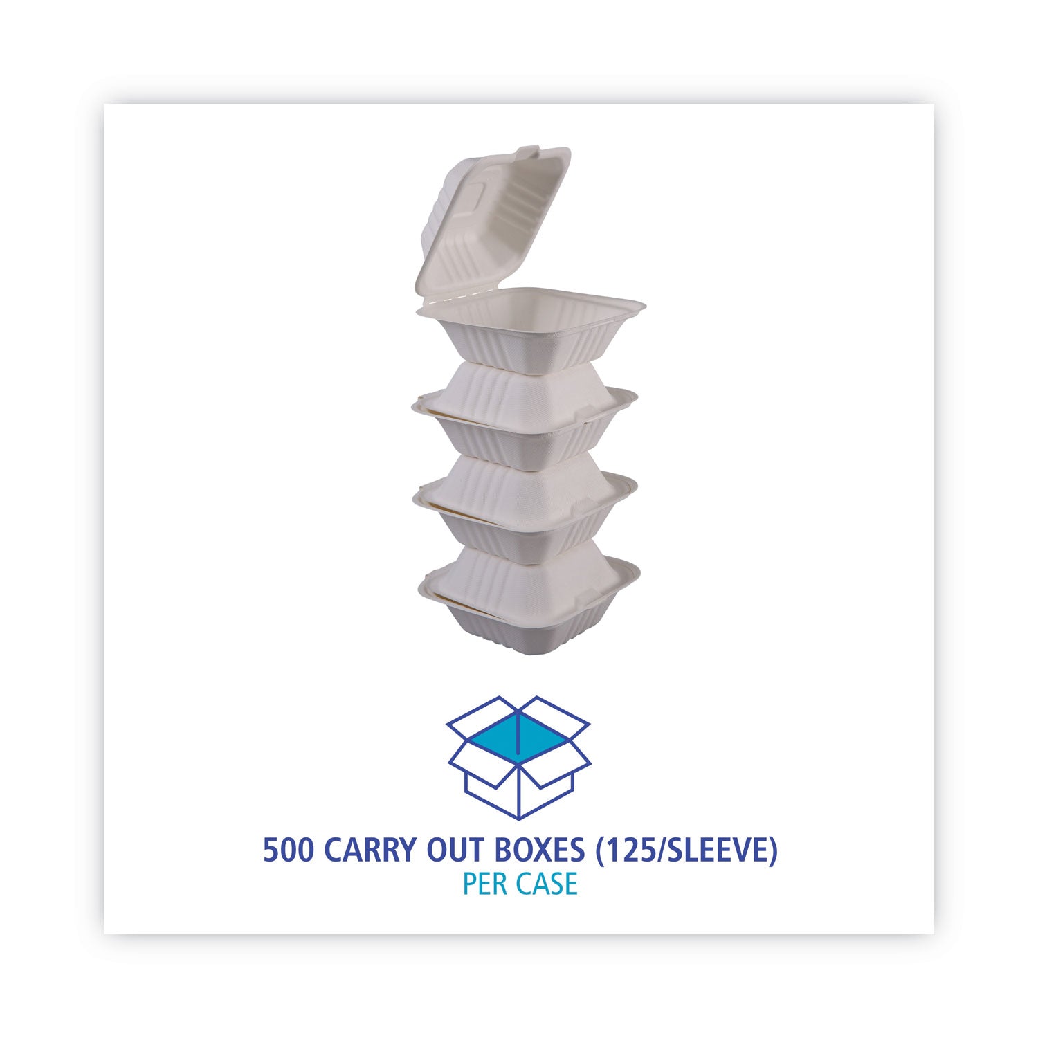 bagasse-food-containers-hinged-lid-1-compartment-6-x-6-x-319-white-sugarcane-125-sleeve-4-sleeves-carton_bwkhingewf1cm6 - 5