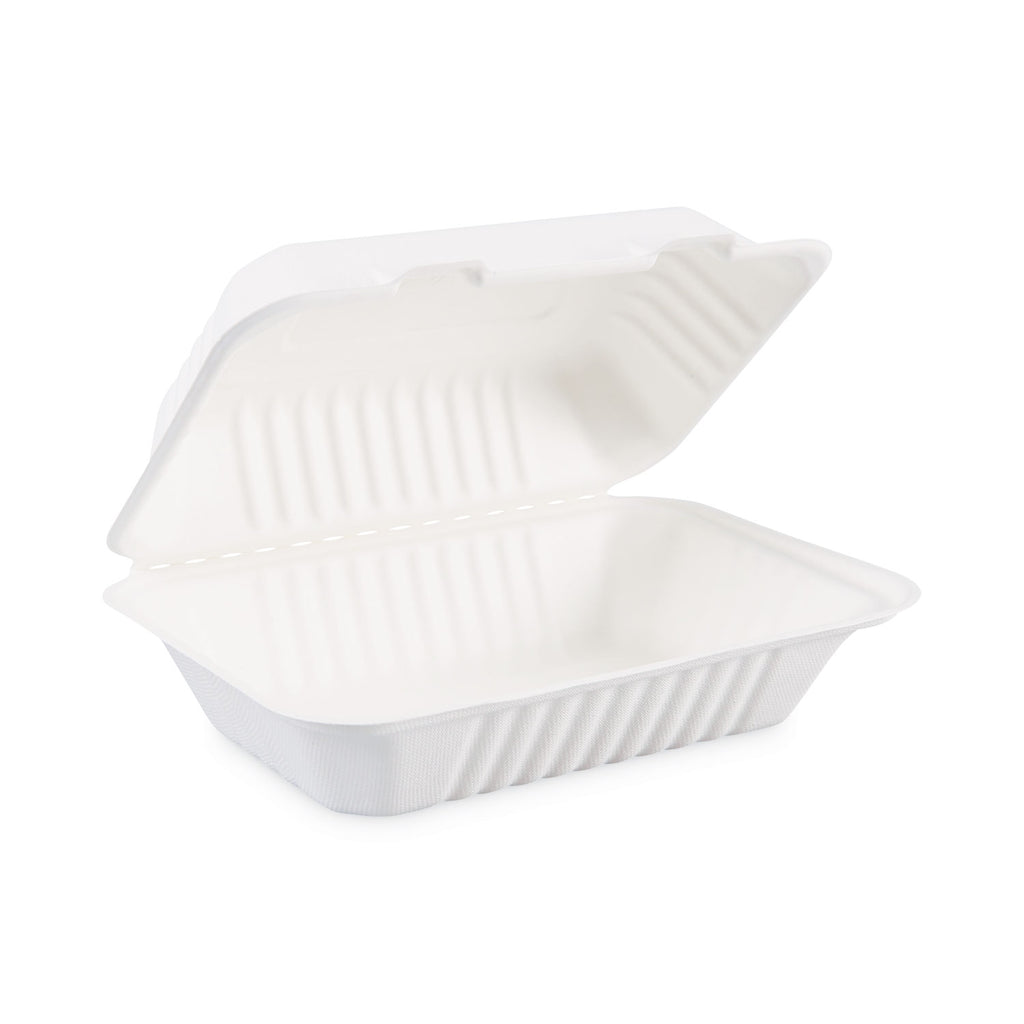 bagasse-food-containers-hinged-lid-1-compartment-9-x-6-x-319-white-sugarcane-125-sleeve-2-sleeves-carton_bwkhingewfhg1c9 - 1