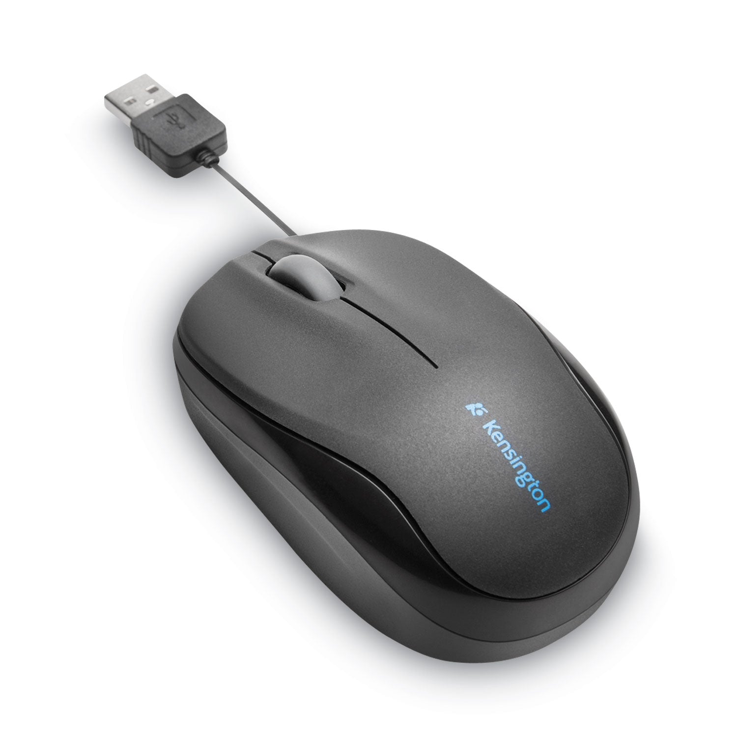 Pro Fit Optical Mouse with Retractable Cord, USB 2.0, Left/Right Hand Use, Black - 