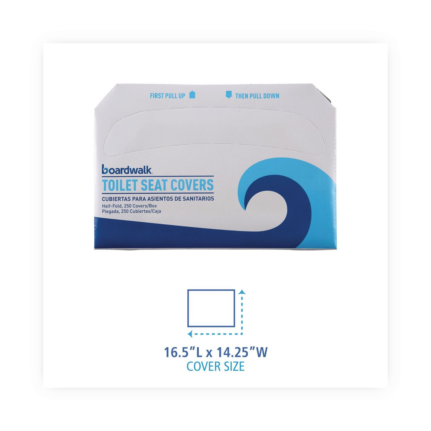 Premium Half-Fold Toilet Seat Covers, 14.17 x 16.73, White, 250 Covers/Sleeve, 20 Sleeves/Carton